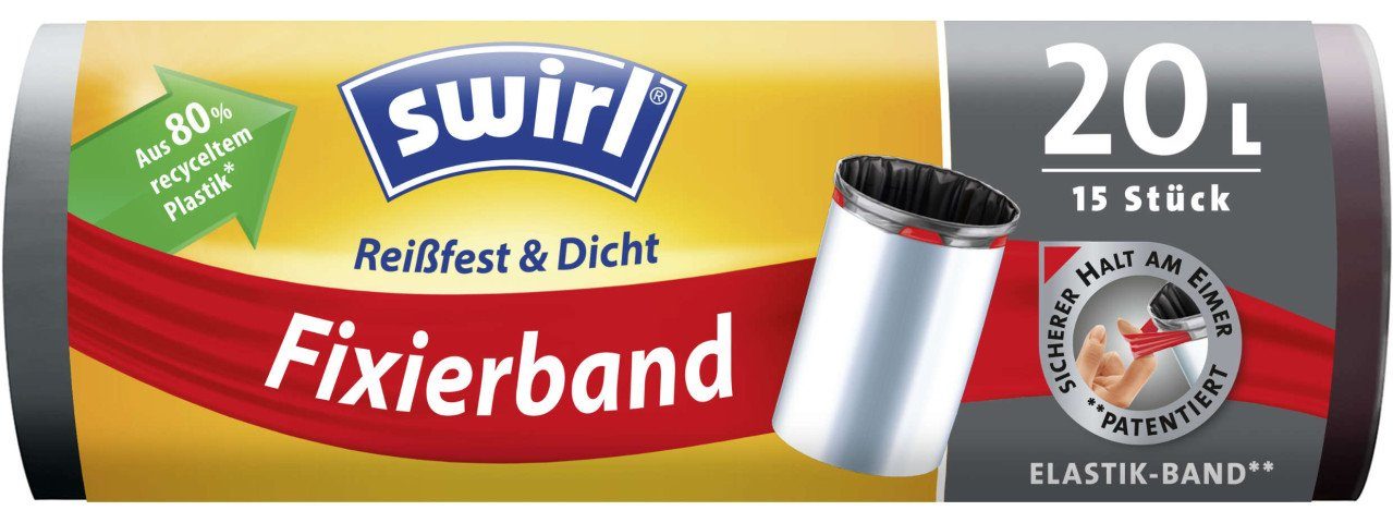 L Fixierband-Müllbeutel 20 Müllsackständer Dicht Swirl® & Reißfest Swirl