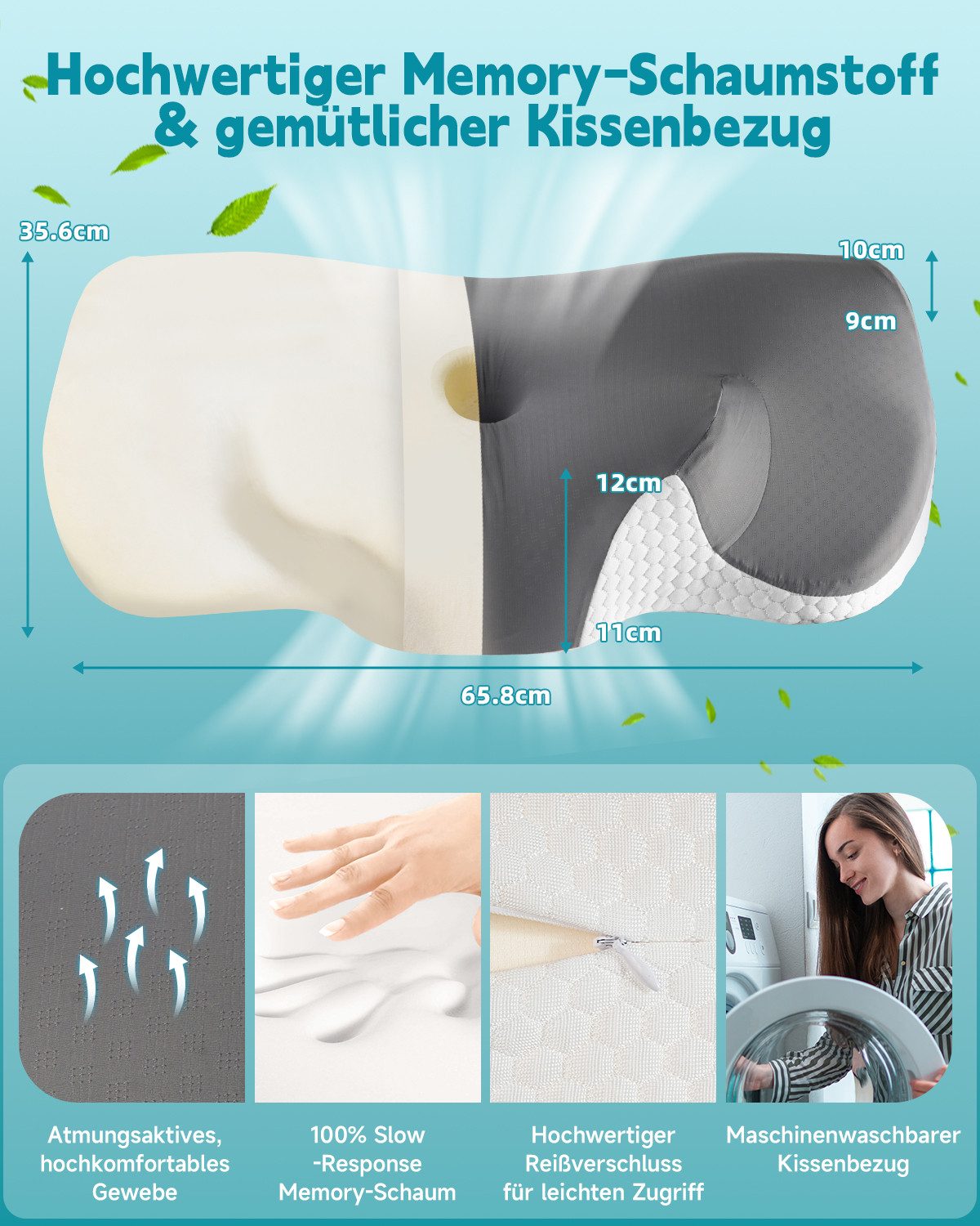 Esun Kissenbezug Kissenbezug für IDEA Nackenkissen Kissen mit Kühl- und Wärmeeffekt, Kopfkissenbezüge nur für IDEA-Kissen