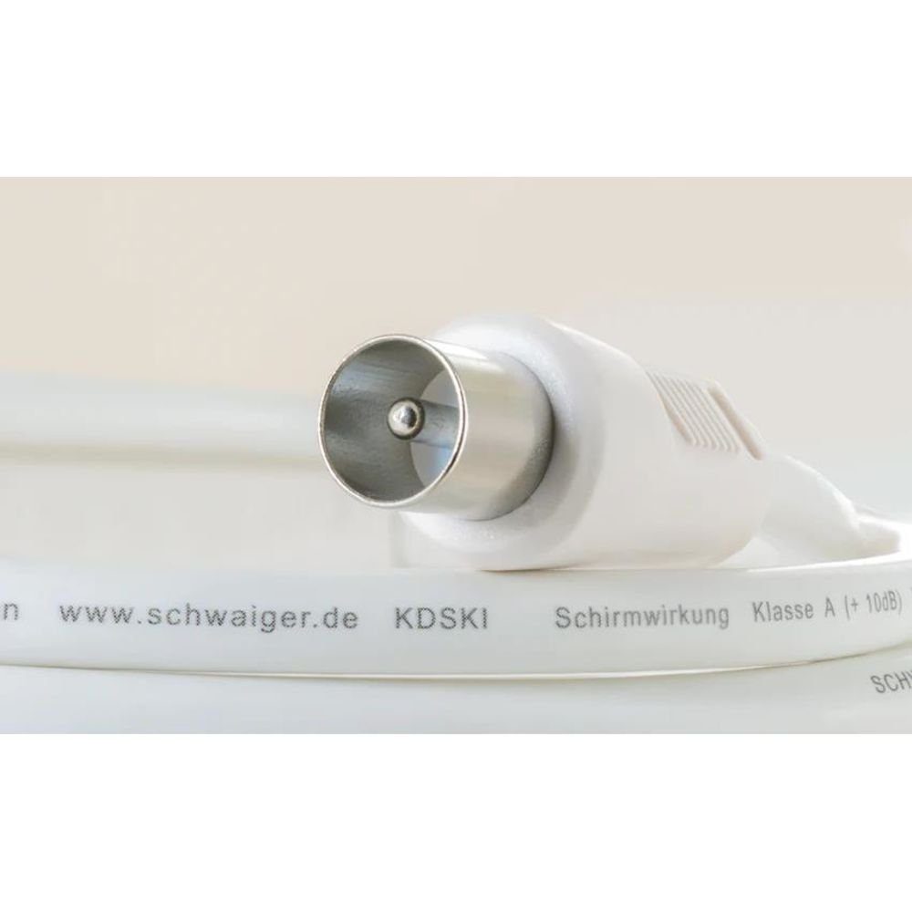 TV Antennenkabel, Anschlusskabel Stecker, Anschlusskabel, für TV-Kabel, 1,5m, TV Self-Install Buchse, Feder Vodafone weiß, Schwaiger IEC IEC Innenring Kabel Deutschland,