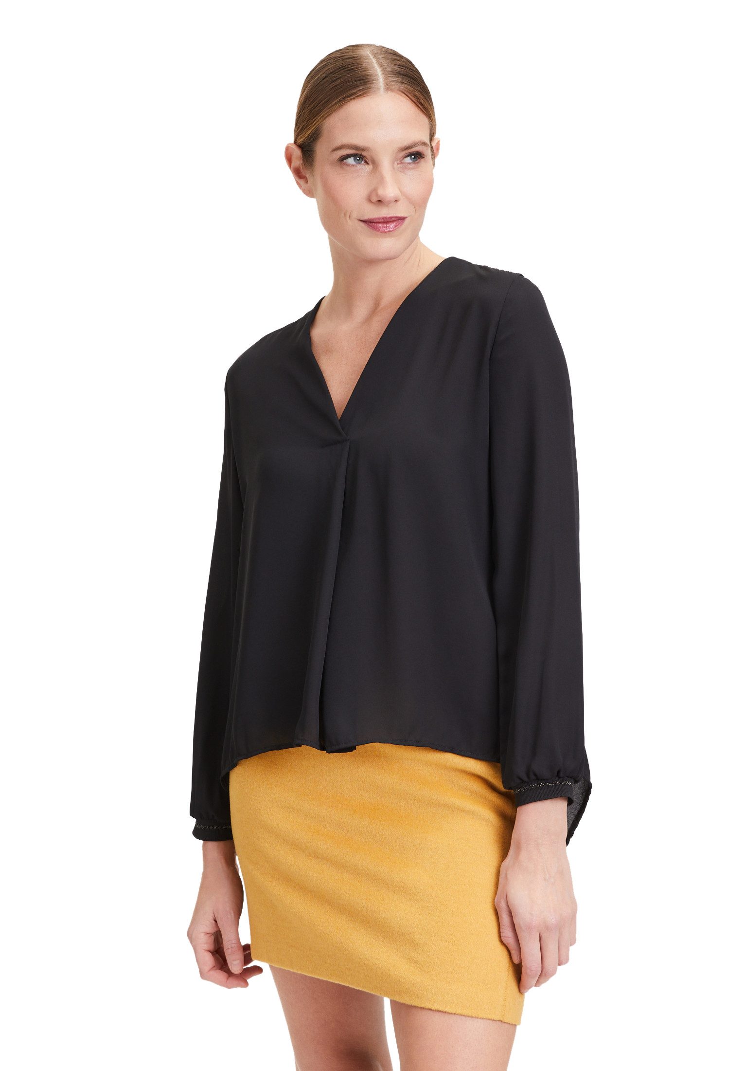 Schlupfbluse Cartoon Casual-Bluse mit Rippbündchen