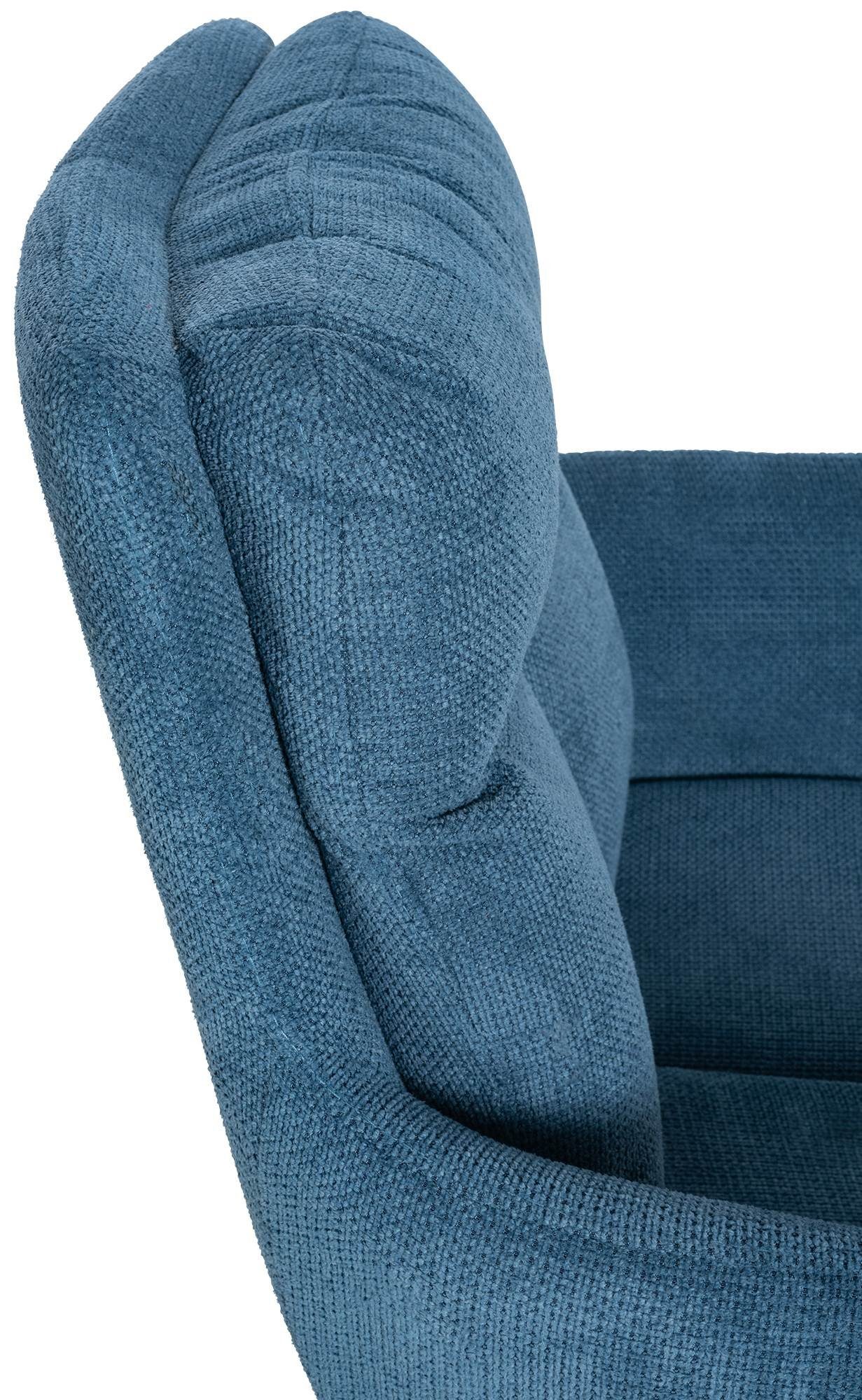 Mit schwenkbarer blau CLP Vilas, Stoff-Bezug Esszimmerstuhl Polster-Stuhl
