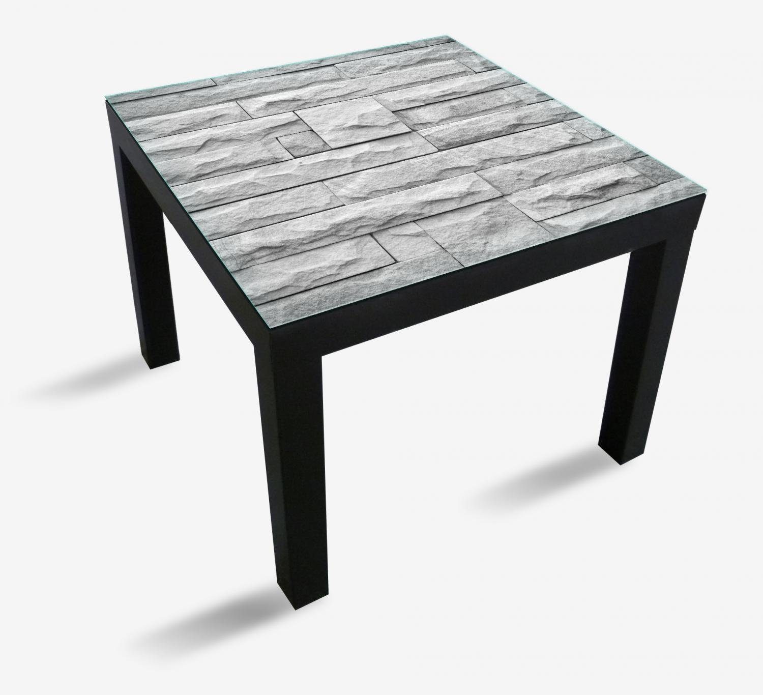 Wallario Tischplatte Steinwand grau (1 St), für Ikea Lack Tisch geeignet