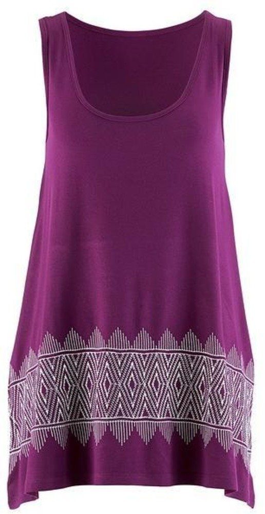 Tanktop Damen Top mit Stickerei Tank Tanktop Shirt ärmellos lila 952495