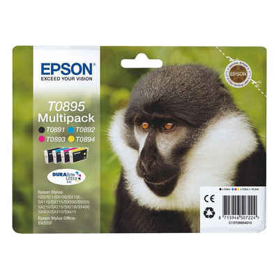 Epson T08954 Tintenpatrone (Set, Original Druckerpatrone, schwarz, cyan, magenta, gelb)