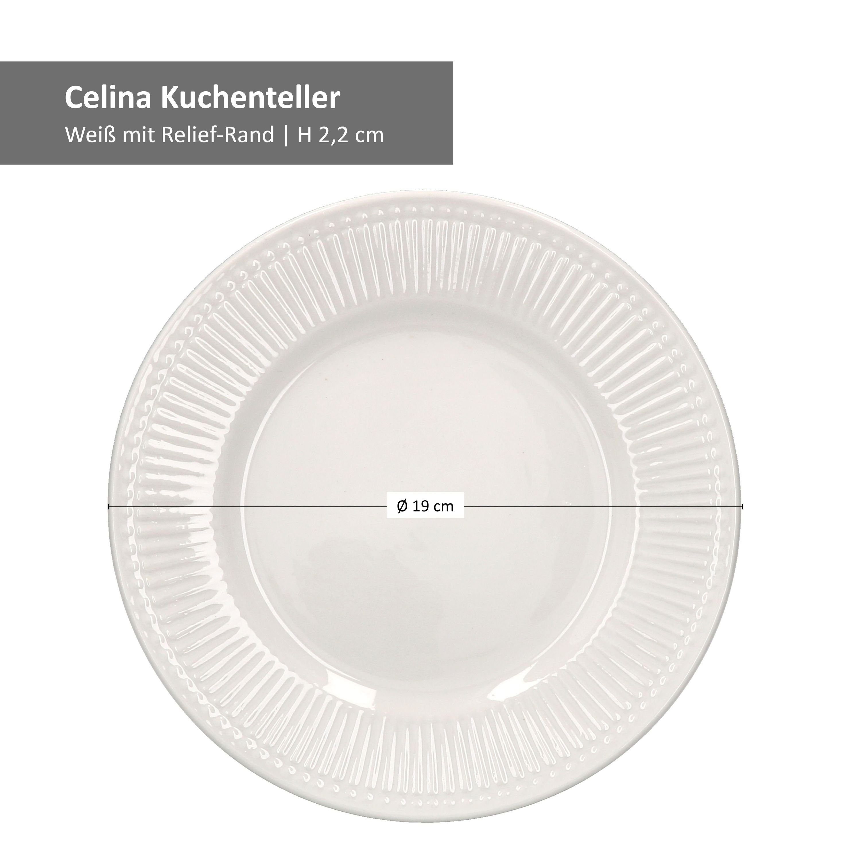 7710900 weiß Kuchenteller 19cm Celina Set MamboCat Frühstücksteller - 6er