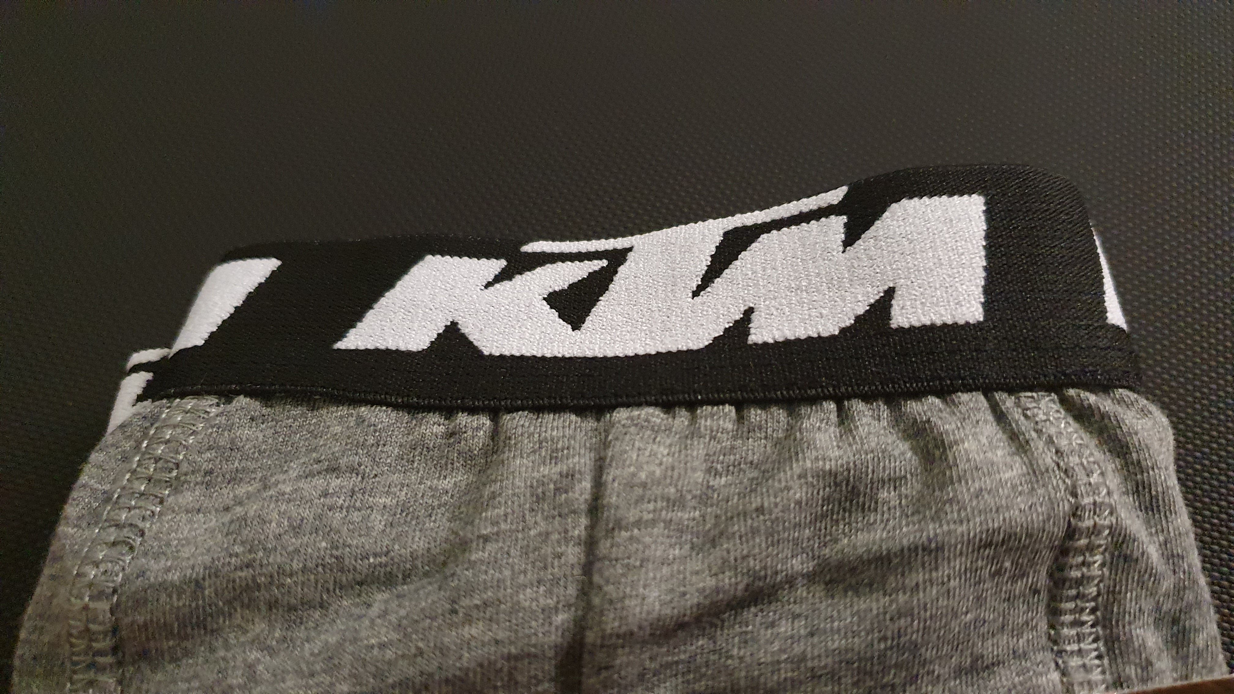 KTM Boxershorts Men Hüft-Shorts Taillenbund mit dem Logo auf grau-schwarz Basic Unterhose (2er-Pack) Outdoorsport