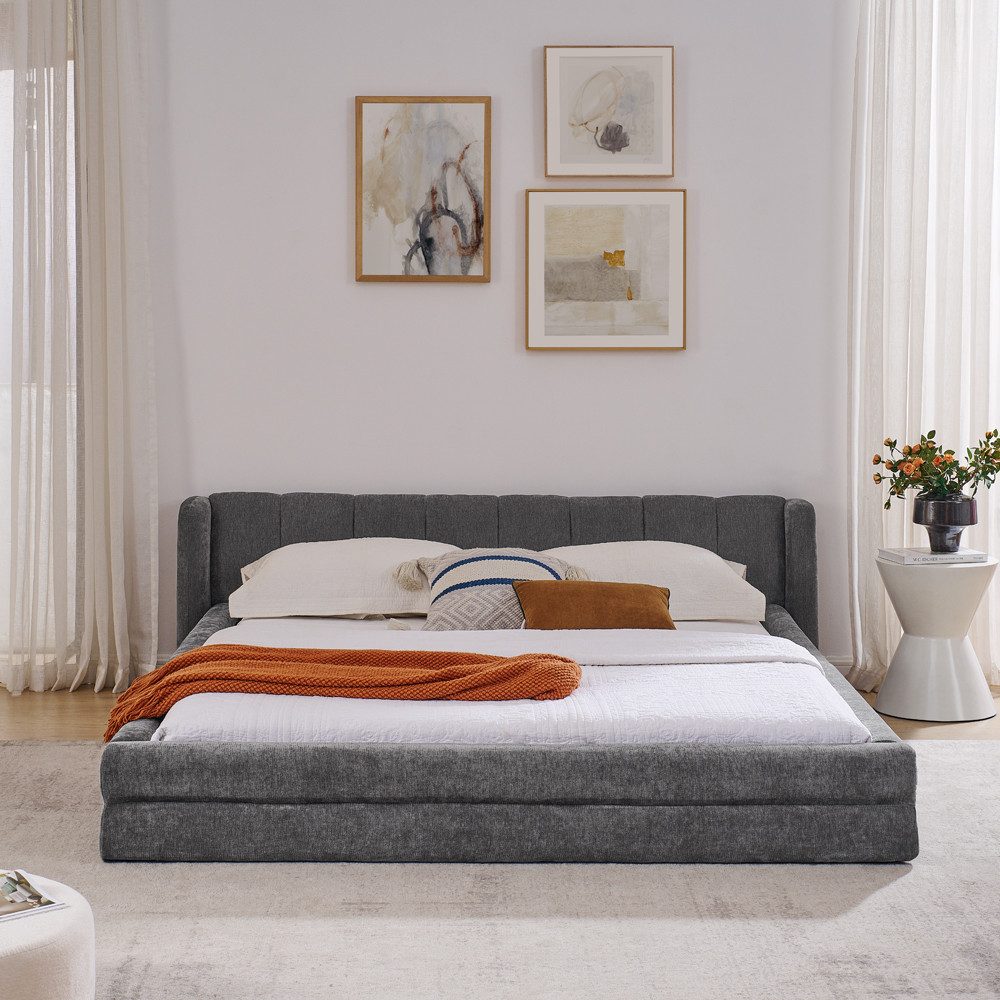 REDOM Polsterbett mit Chenille-Bezug und minimalistisches Design (Kinderbet günstig online kaufen