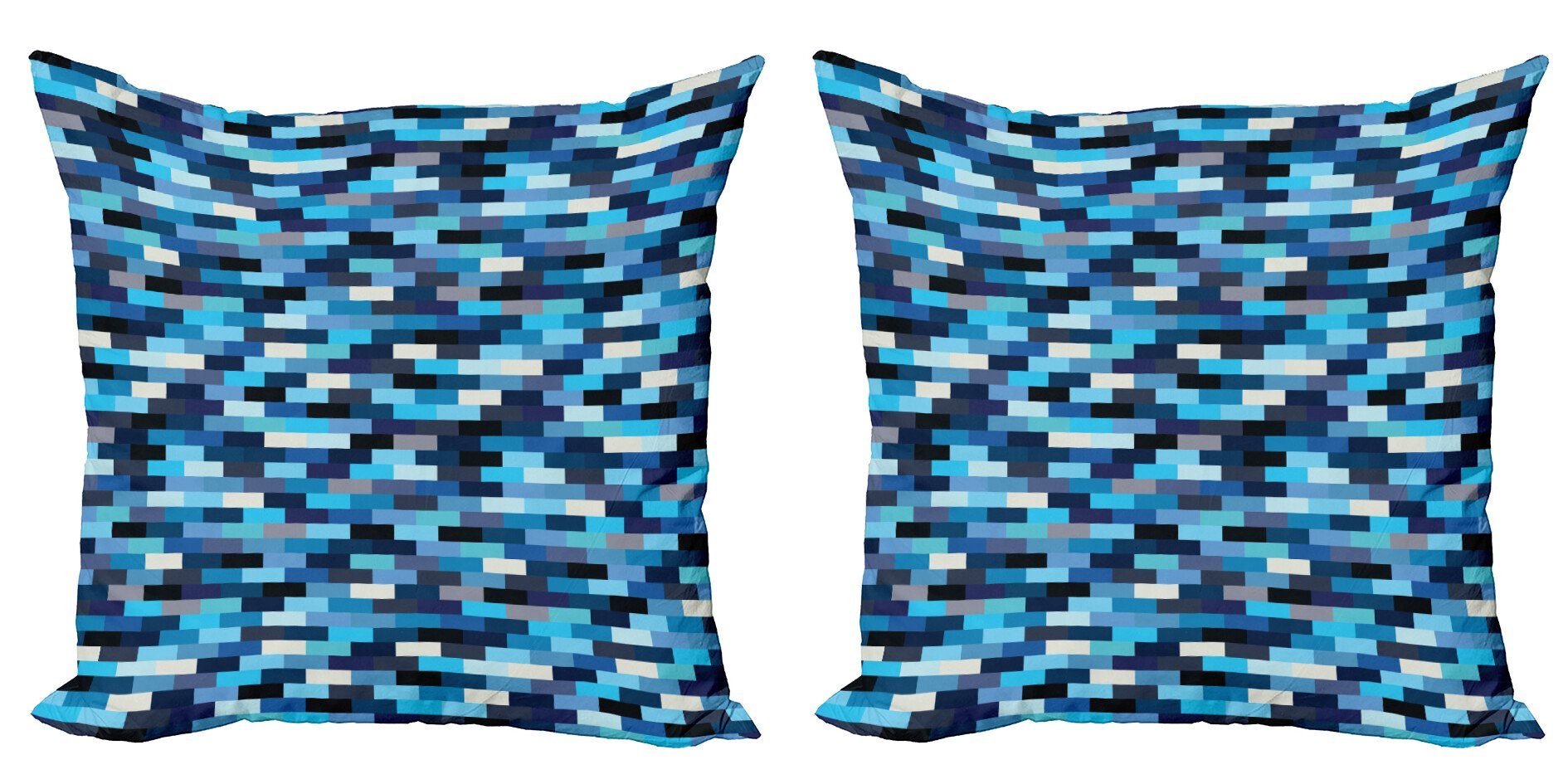 Kissenbezüge Modern Accent Doppelseitiger Digitaldruck, Abakuhaus (2 Stück), Blau Geometric Design Streifen
