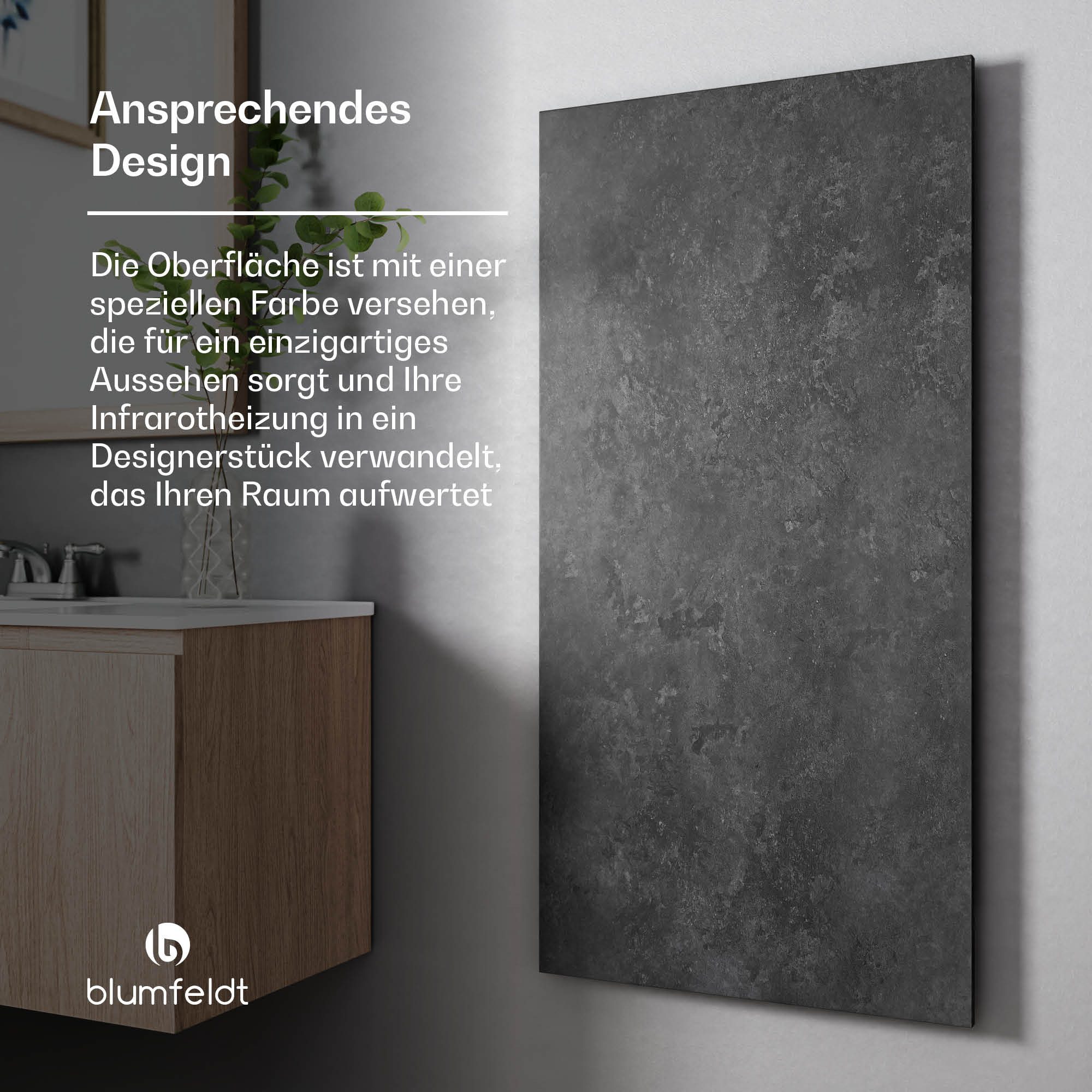 blumfeldt Infrarotheizung HeatSquare, elektrische Heizkörper Thermostat Timer App 700 W