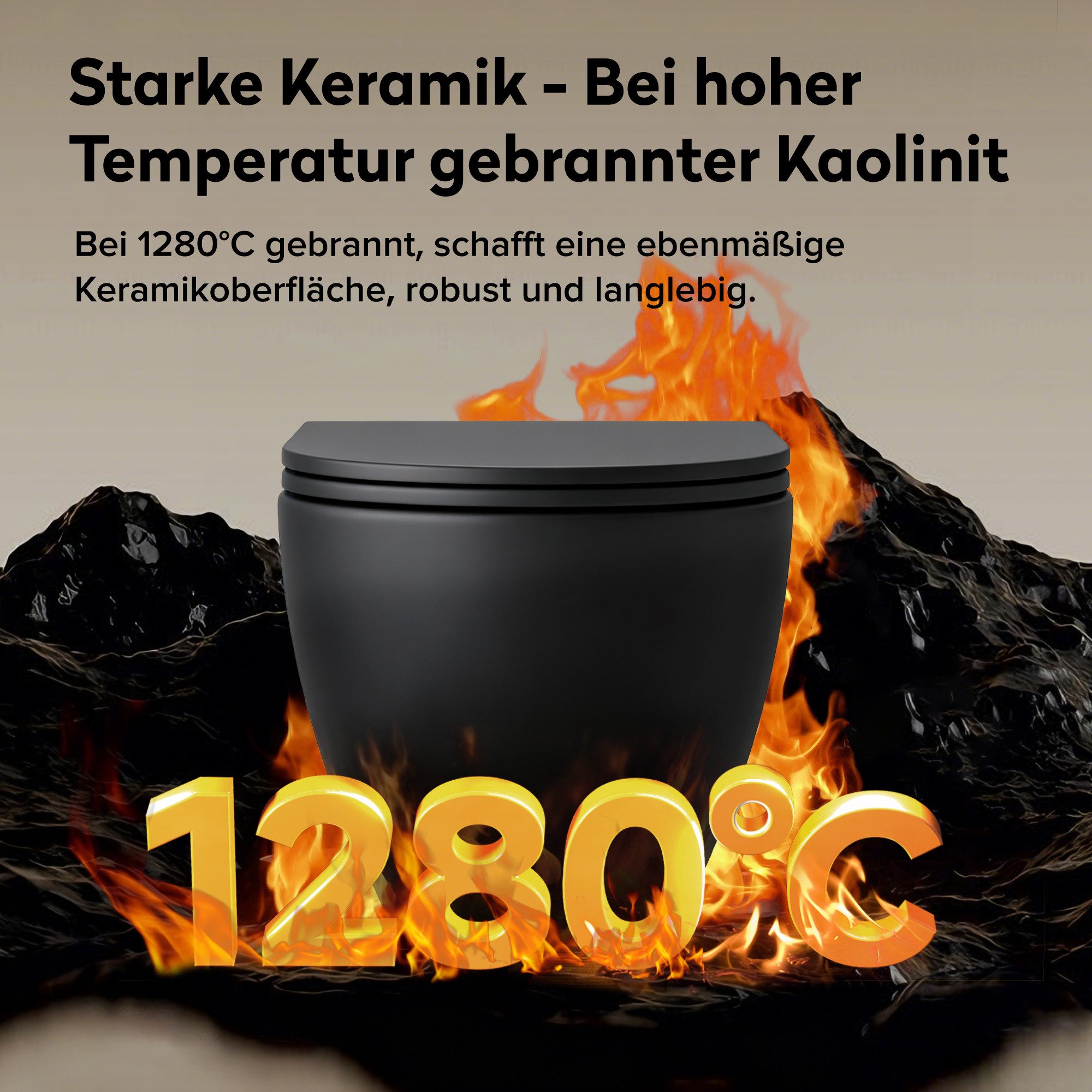 doporro Tiefspül-WC Wand-WC Hänge-WC Keramik Spülrandlos mit Softclose-Sitz wassersparend, wandhängend, inkl. SilentClose-Sitz mit Absenkautomatik, weiß/schwarz