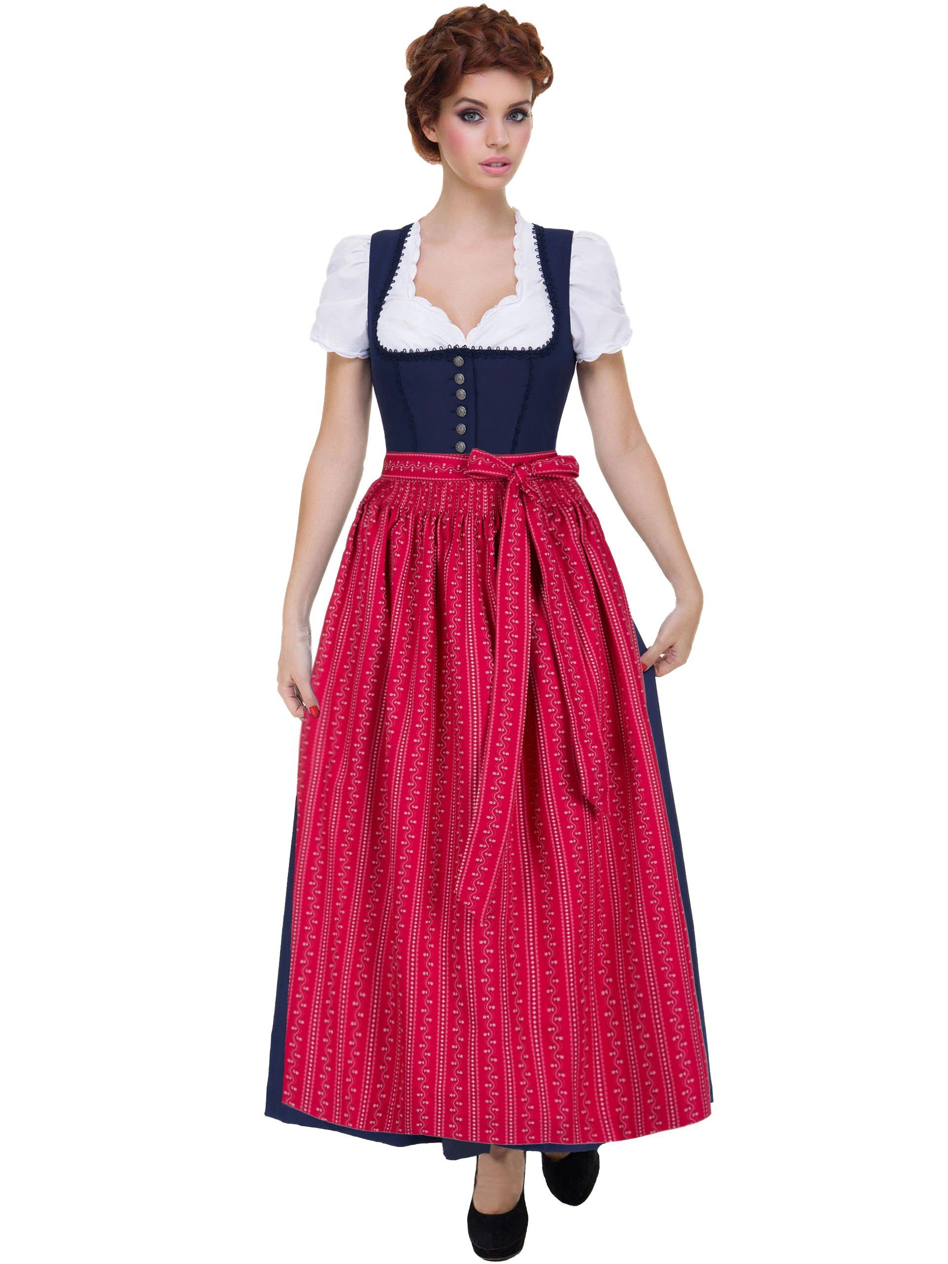 Almbock Dirndl Langes Dirndl Hannah (2-tlg) dunkelblau