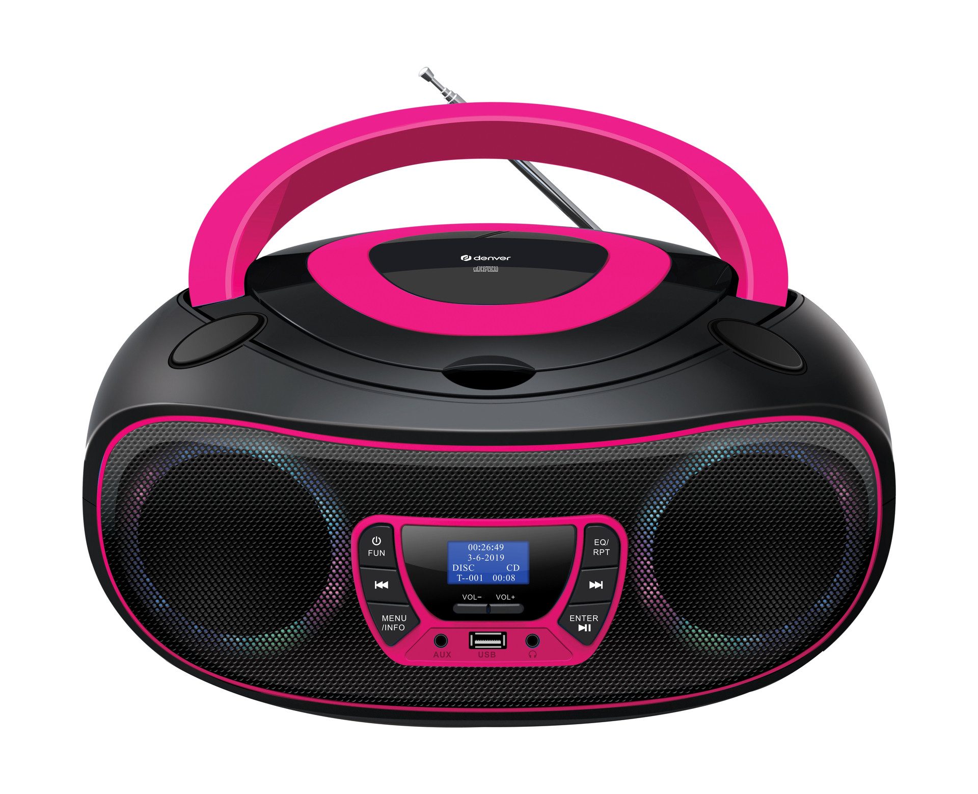 Denver DAB+ Boombox Mit DAB+/FM-Radio, Bluetooth-Funktion,pink Digitalradio (DAB)