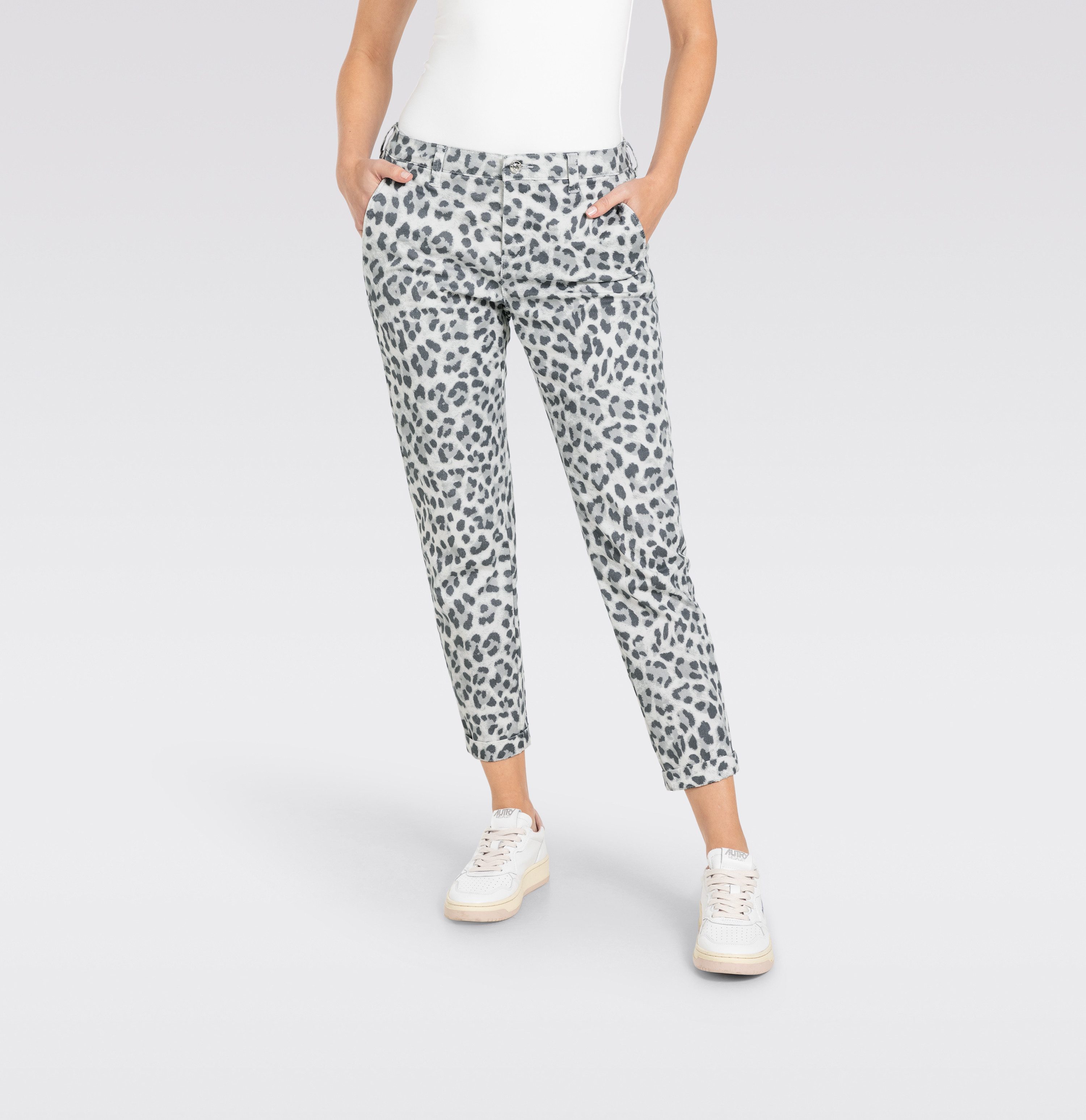 MAC Chinohose CHINO turn up mit dezentem Glanz, elegant und sportiv zugleich