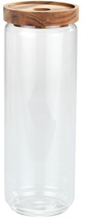 WENKO Vorratsdose Vido, Glas, (1-tlg), mit Deckel aus Akazienholz. Reduzierter Preis € 15,20. Unverbindliche Preisempfehlung € 17,99