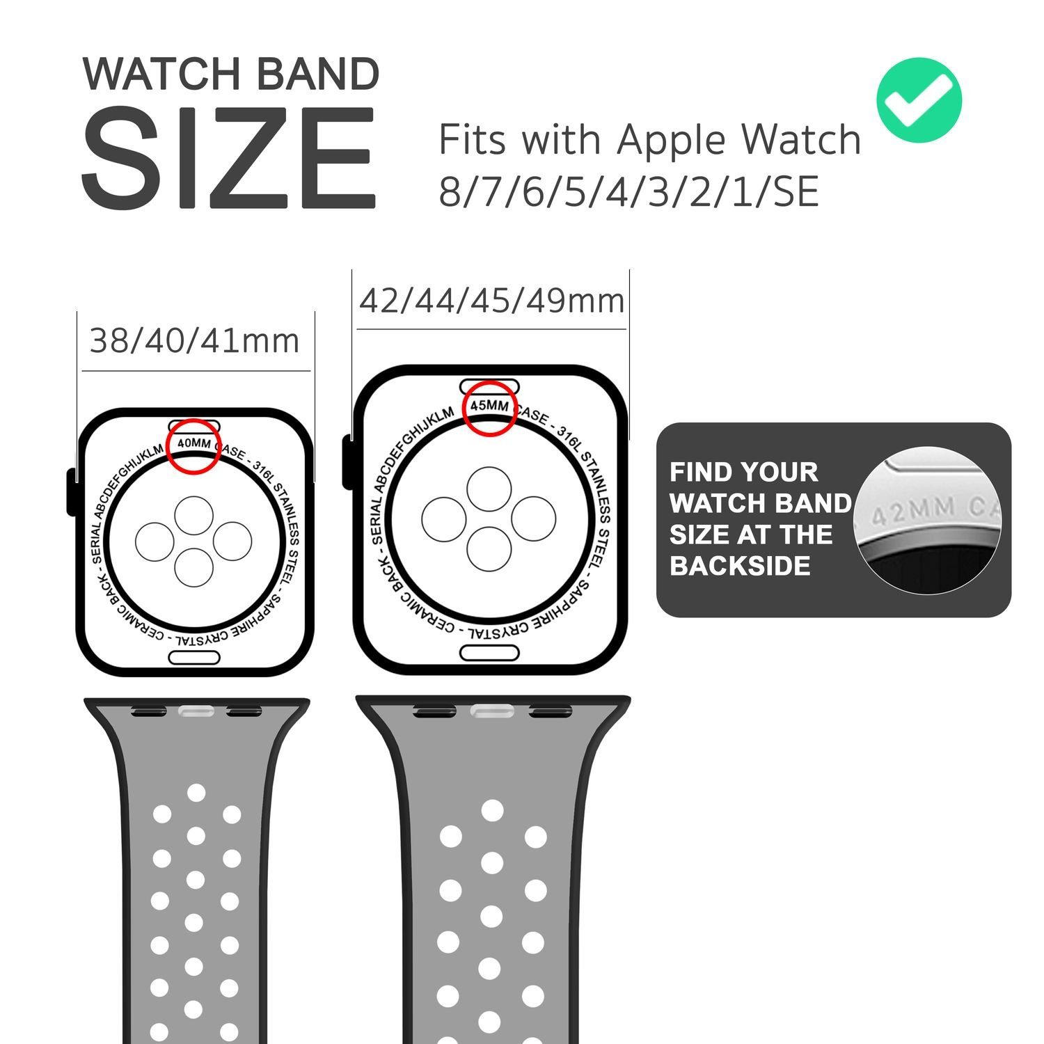 Nalia Smartwatch-Armband Apple Watch 44/45/46/49mm, Airflow Silikon Ersatzband / für Fitness Uhr / Atmungsaktive Löcher – Bild 3 von 5