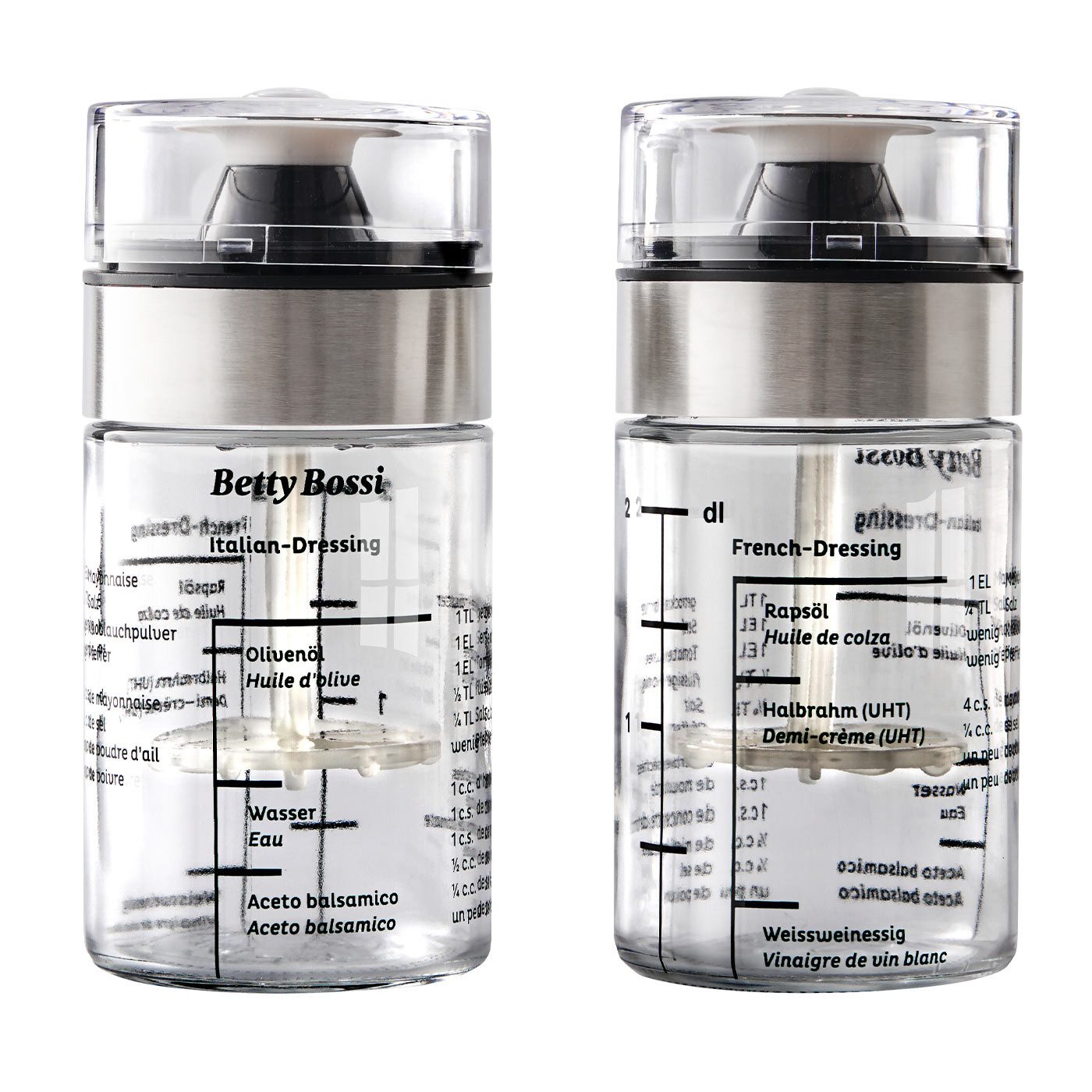 Betty Bossi Dressing Shaker Dressing-Shaker, Glas, 2.5 dl - 2er-Set, (Set)