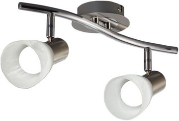 B.K.Licht LED Deckenstrahler, Leuchtmittel wechselbar, Warmweiß, LED Deckenlampe, Wohnzimmer, schwenkbar, Metall, Glas, inkl. 5W 470lm