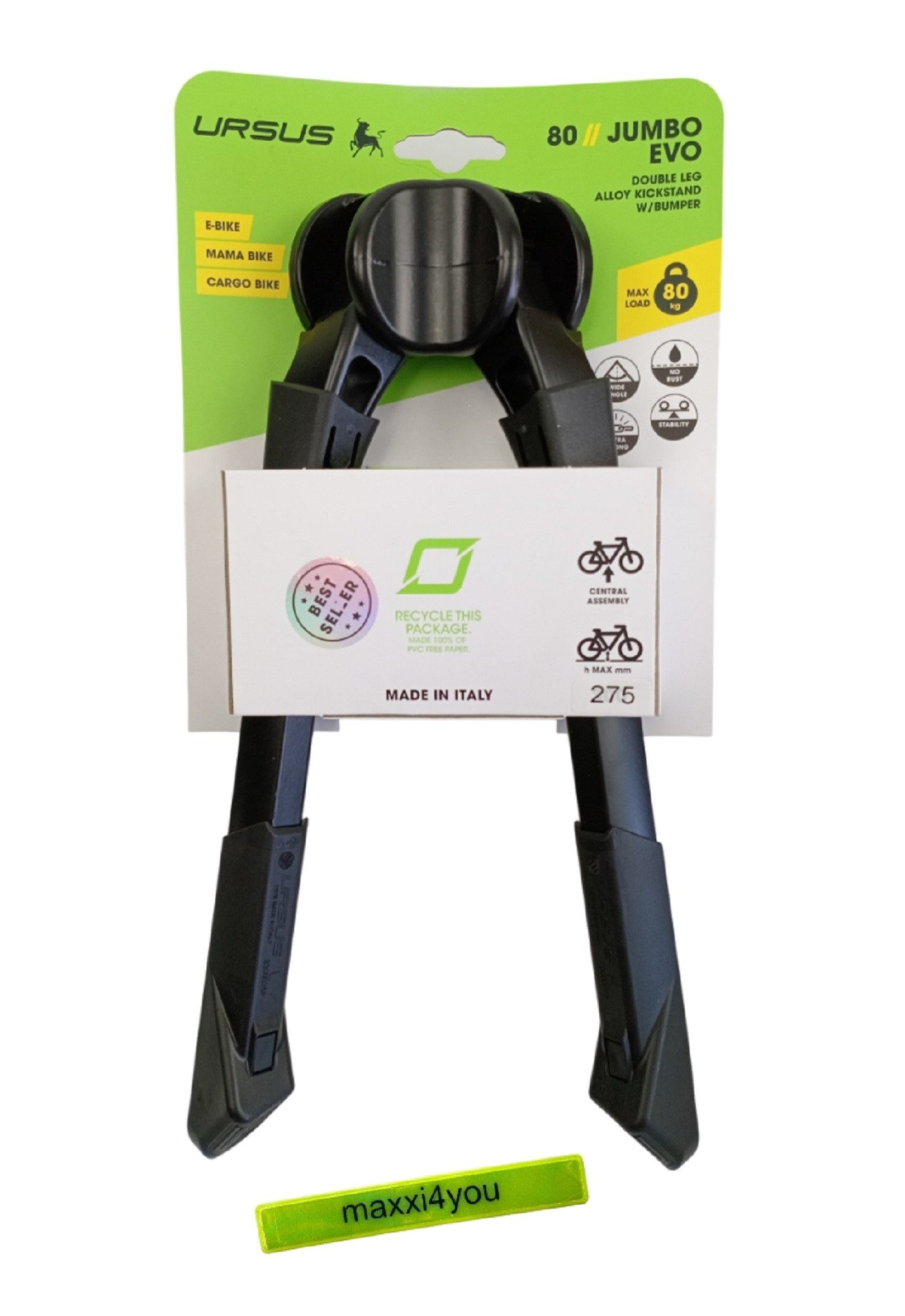 maxxi4you Fahrrad-Doppelständer Fahrrad Doppelständer Ursus "Jumbo Evo" - inkl. maxxi4you Reflexband
