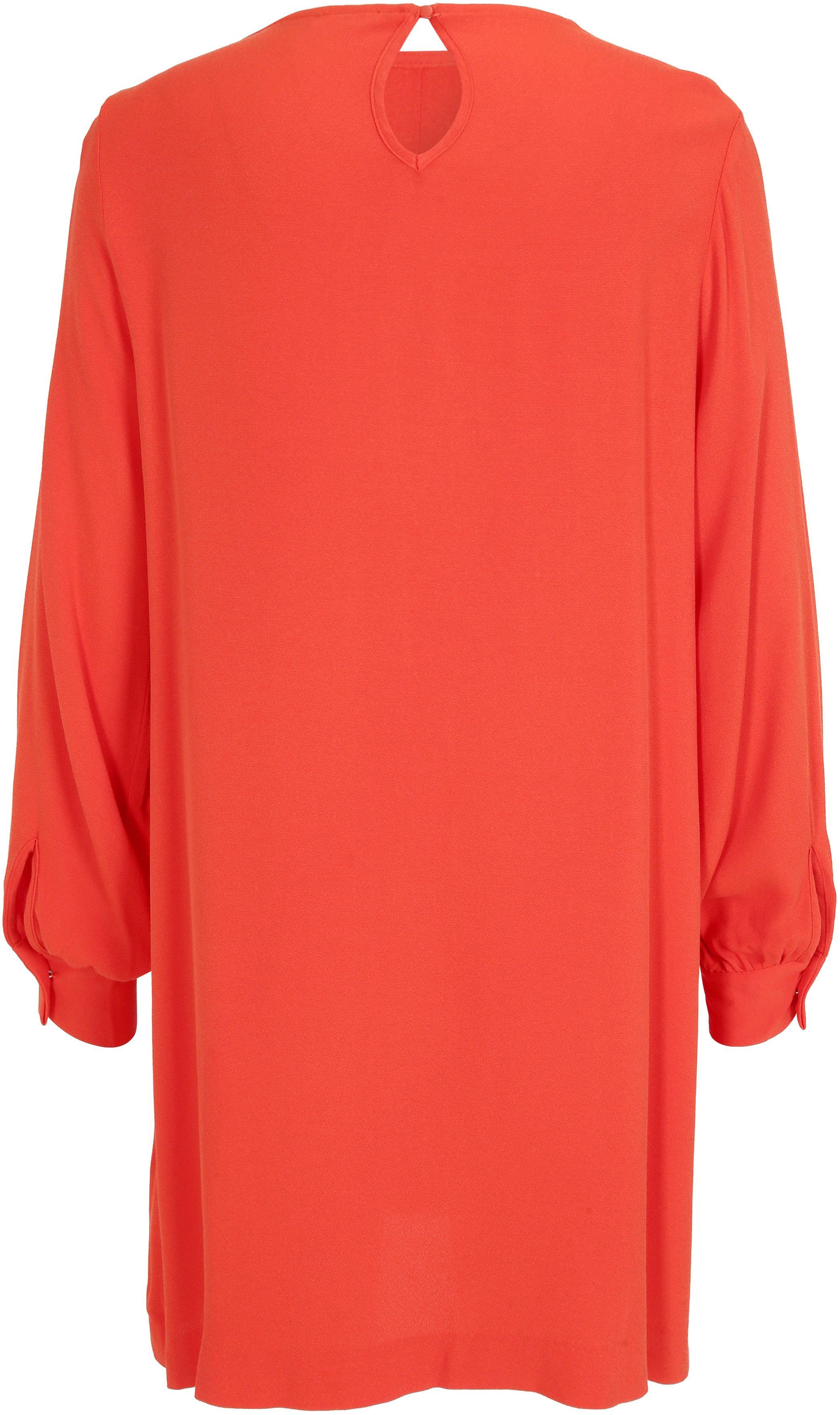 red Tamaris A-Linien-Kleid NEUE Rundhalsausschnitt- fiery KOLLEKTION mit