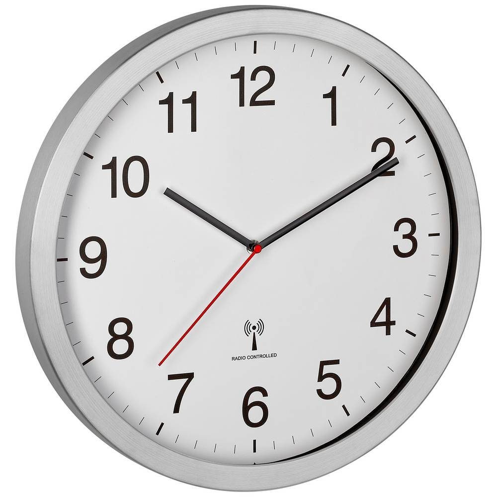Wanduhr XL Funk-Wanduhr mit Metallrahmen
