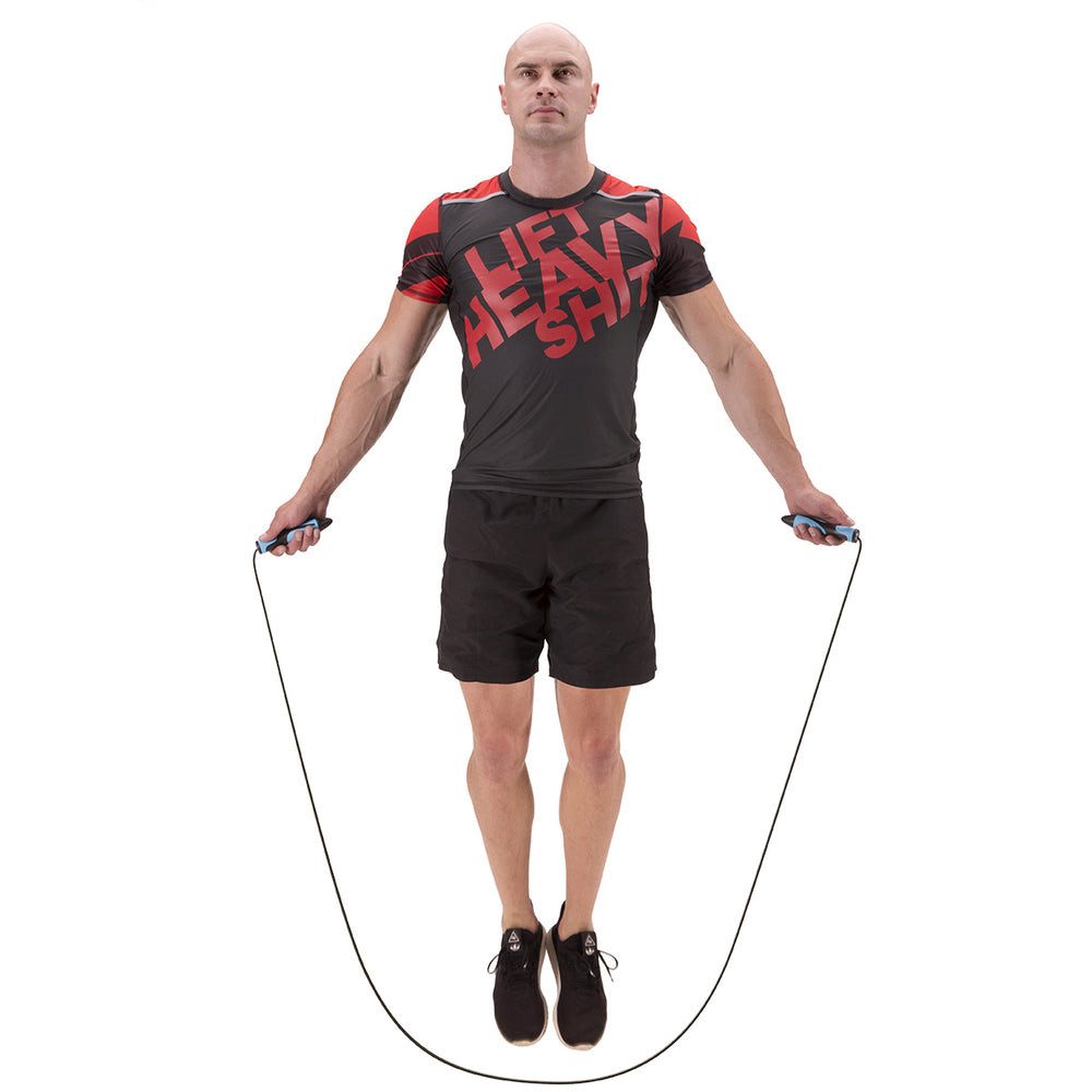 HMS Springseil Sprungseil Fitnessseil Springtau, ergonomische Griffe, Gummiseil, leicht, robust