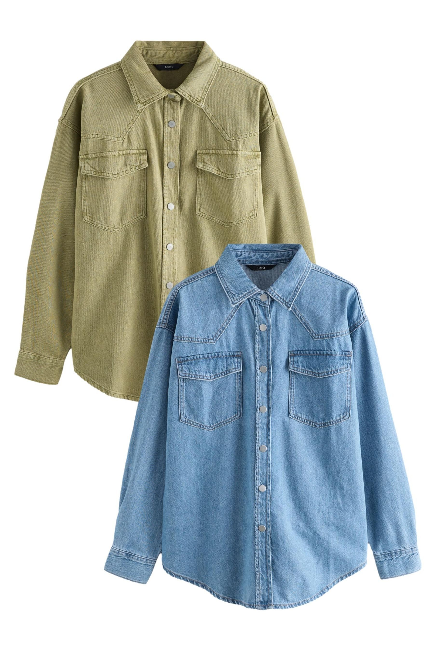 Next Jeanshemd Jeansbluse in Übergröße 2er-Pack (2-tlg) günstig online kaufen