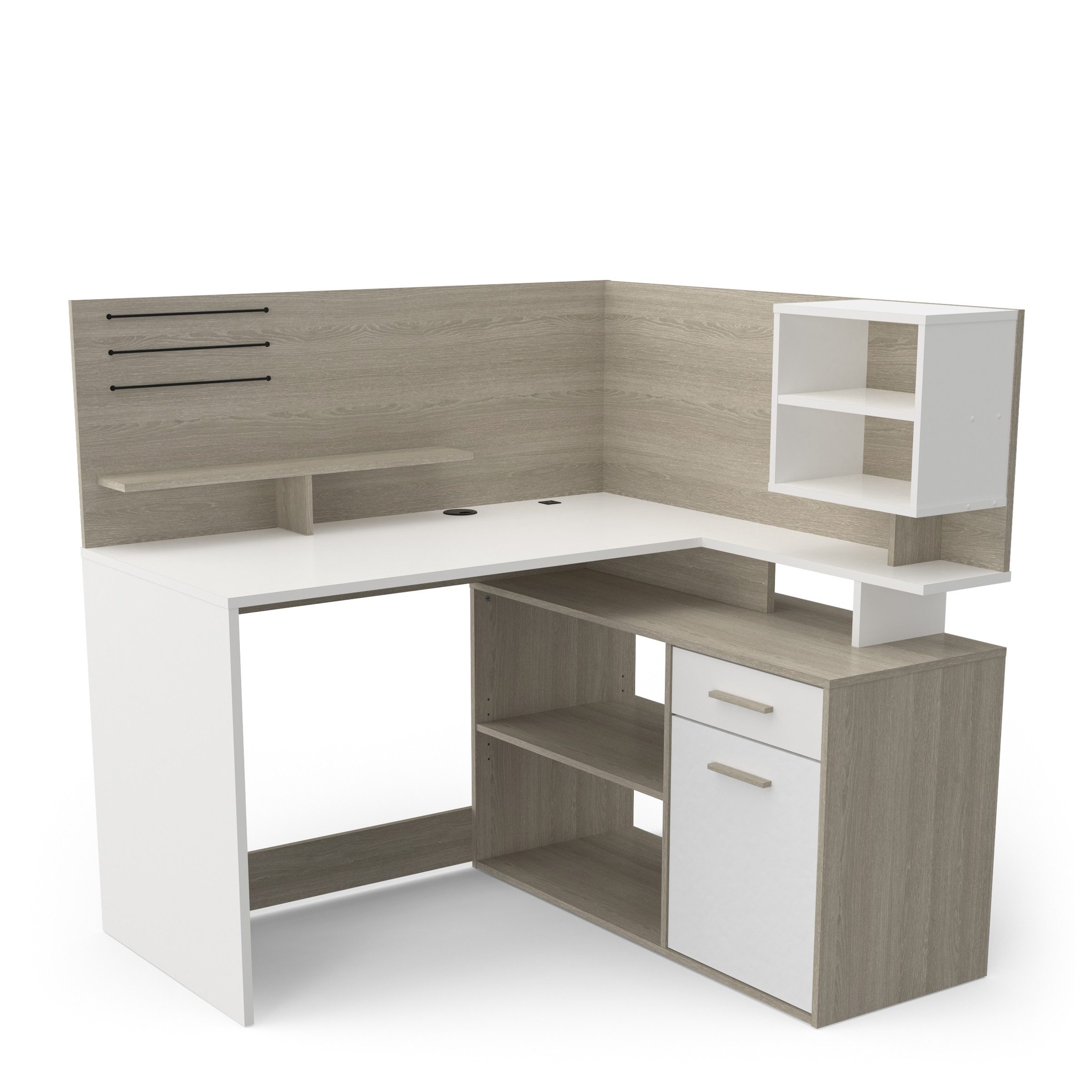 PREISBRECHER Eckschreibtisch MALICIA, in Kronberg Eiche - 121,5x119,6x116,2 günstig online kaufen