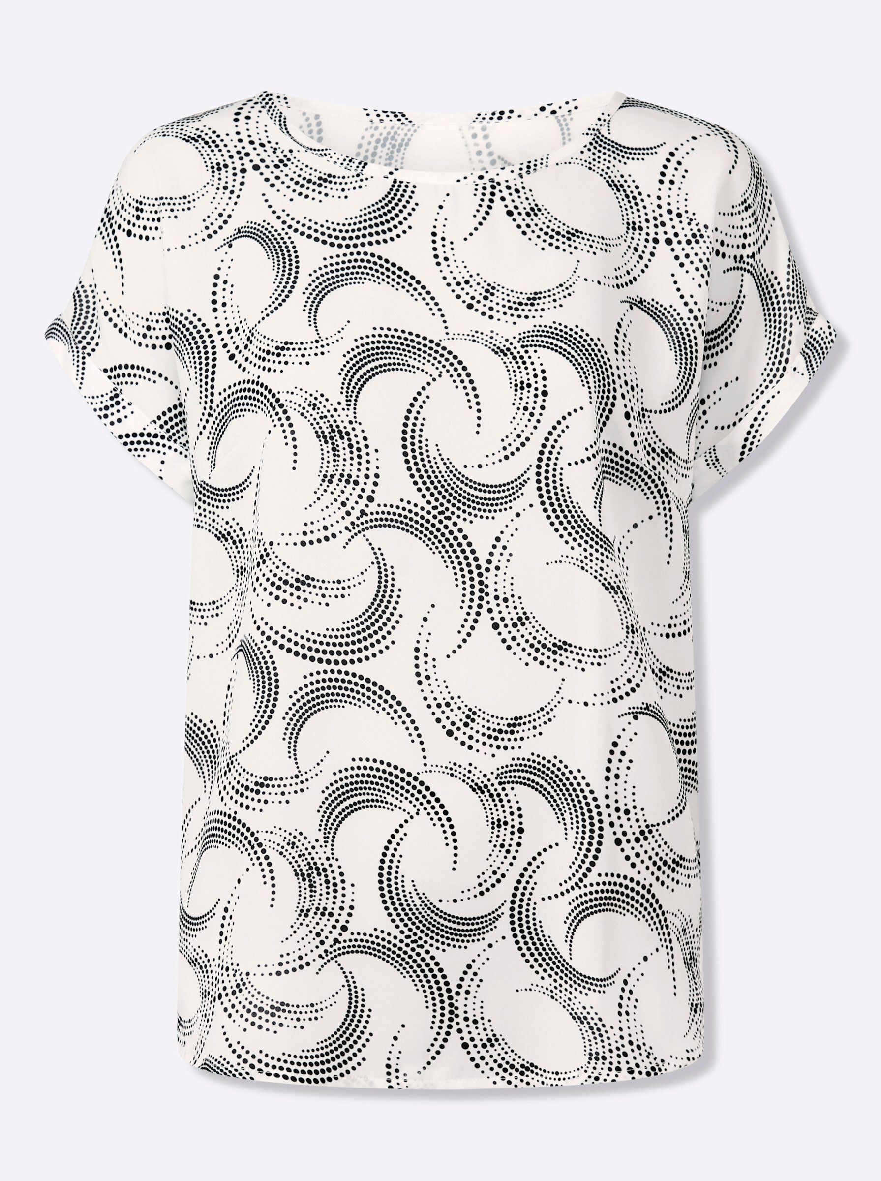 Klassische Bluse Druck-Bluse Kurzarm