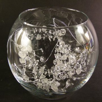 GlasArt Kugelvase Set Kugelvase aus Glas + passender Dekokette, handgefertigt (Set, 1 St., bestehend aus 1x Vase und 1x Dekokette), Klarglas