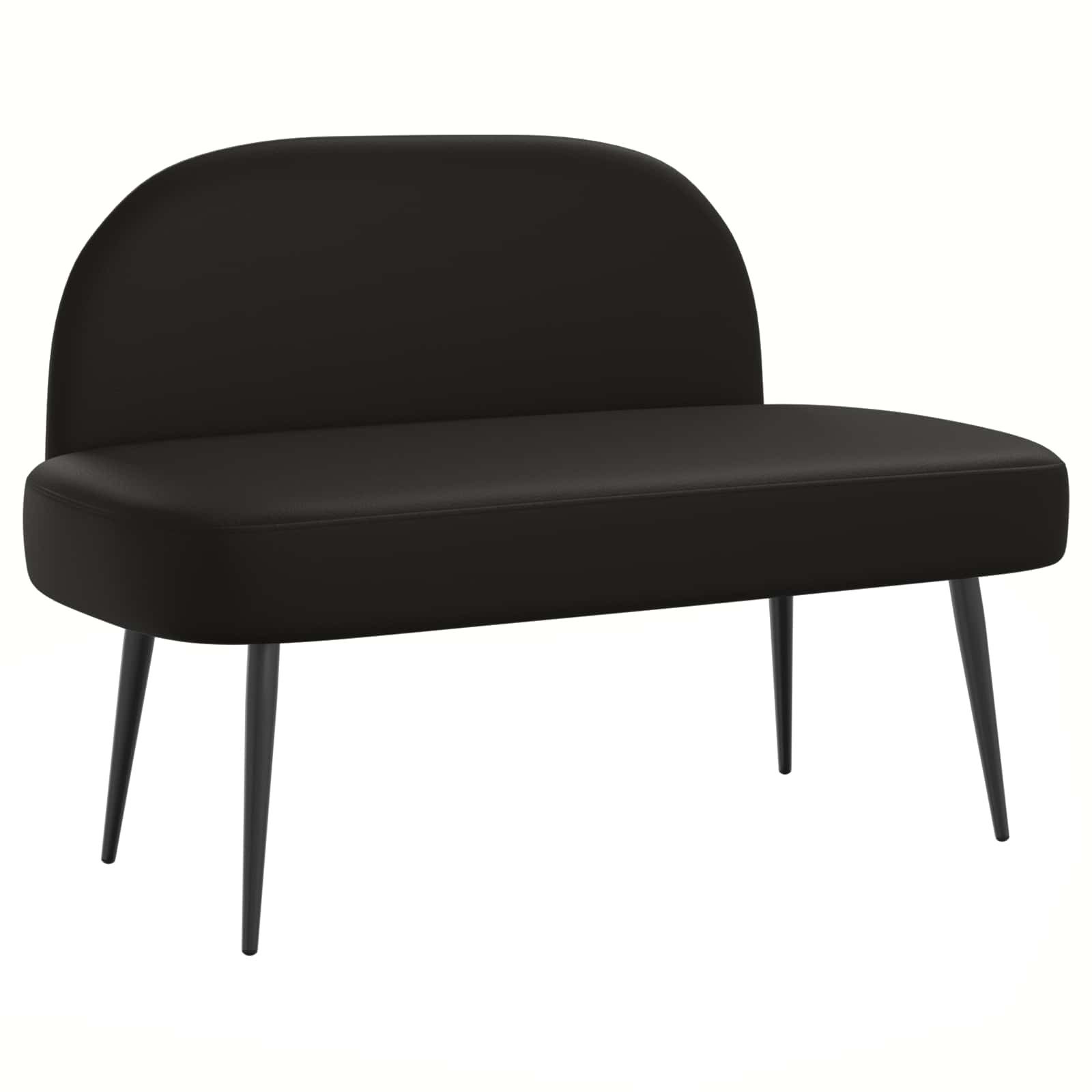 vidaXL Sitzbank Gepolsterte Bank mit Rückenlehne Schwarz 110 x 60 x 76 cm (1-St)