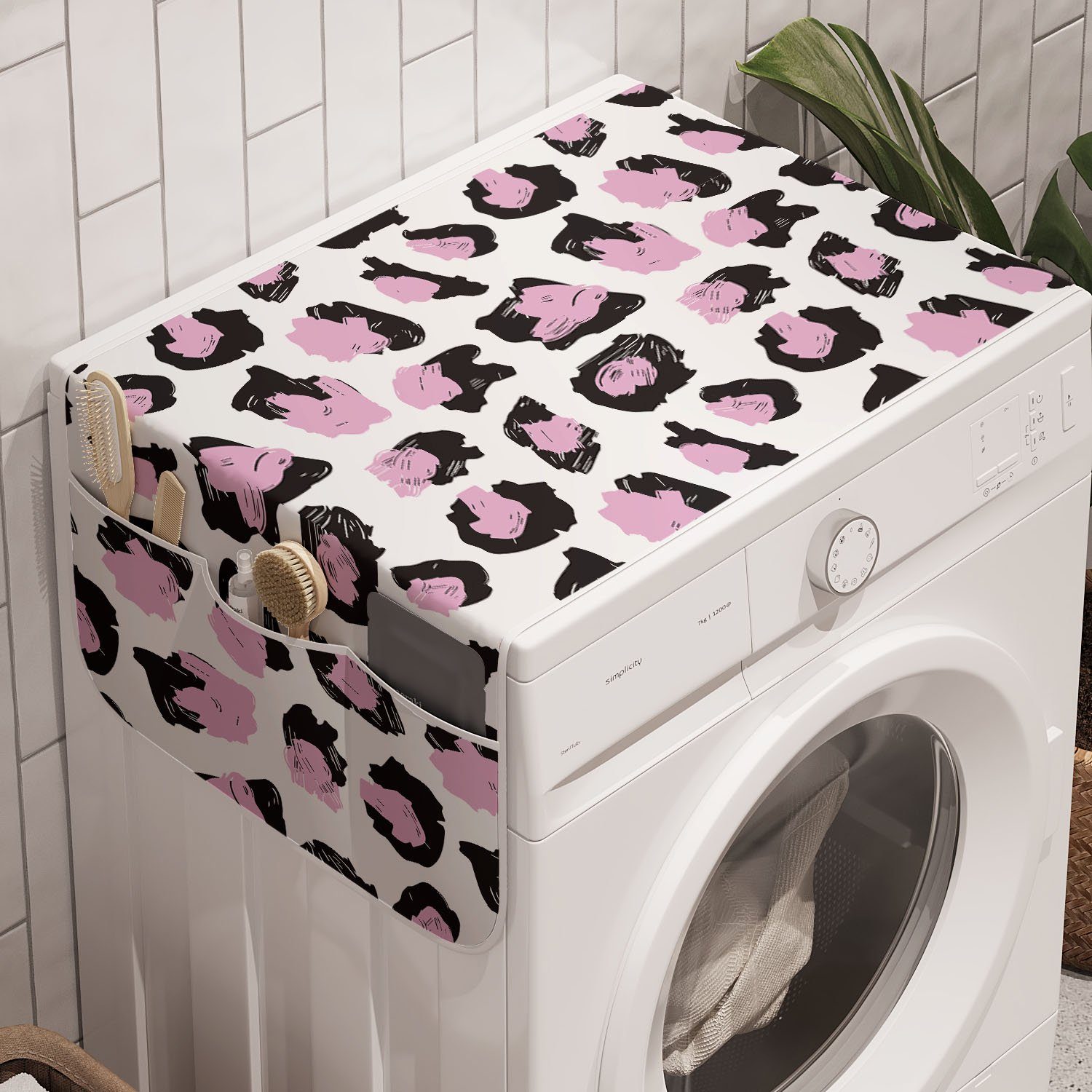 Trockner, für Modern Leopard Motiv Abakuhaus und Abstrakt Spots Waschmaschine Badorganizer Anti-Rutsch-Stoffabdeckung