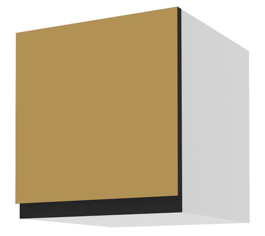 Feldmann-Wohnen Klapphängeschrank Velden 30cm Front-, Korpusfarbe und Ausführung wählbar grifflos mit Klappe gold super matt | Hängeschränke
