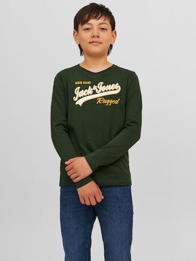 Jack & Jones View Langarmshirt JJELOGO LS COL JNR 2 Junior Mountain AW23 TEE NOOS ONECK