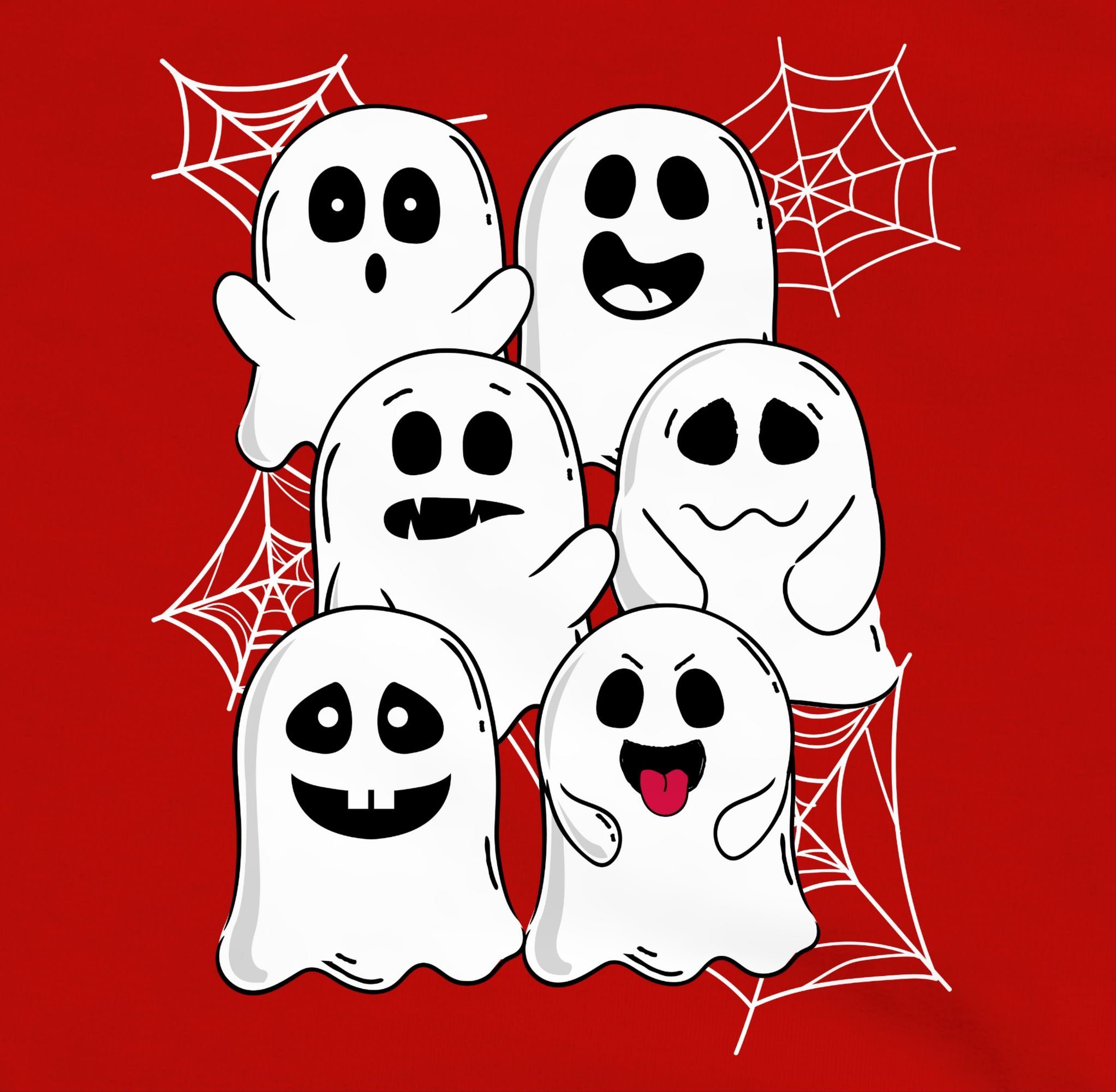 Shirtracer Sweatshirt Lustige Halloween Kinder Kostüme Geist Rot Gespenster für 2 Gespenst Geister