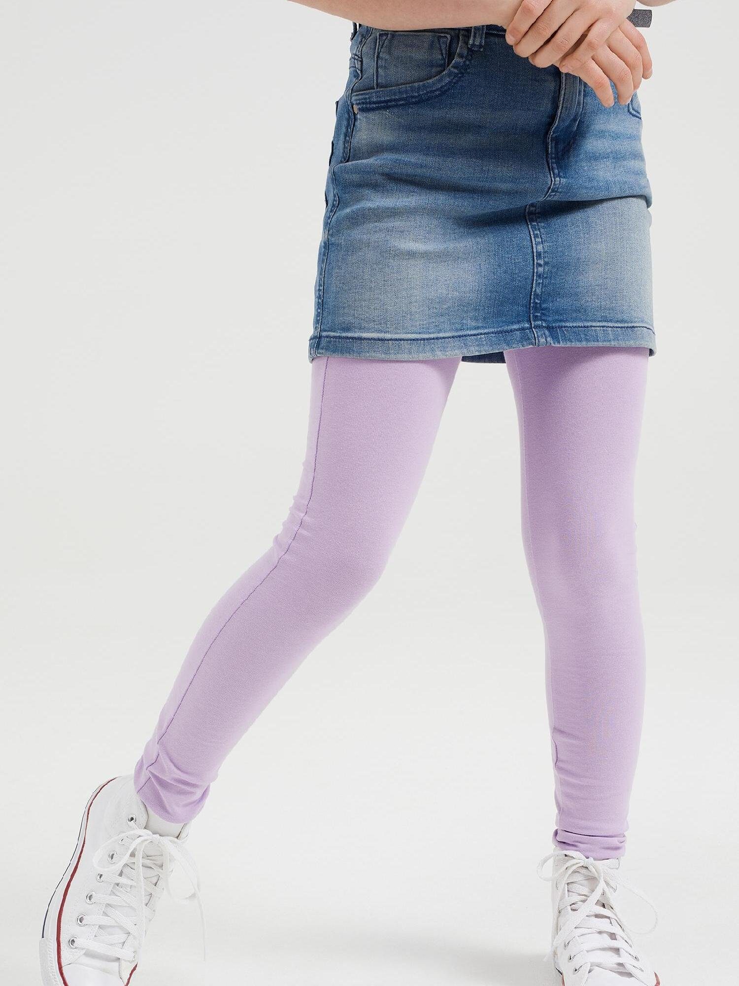 WE Fashion (1-tlg) Zartlila Leggings