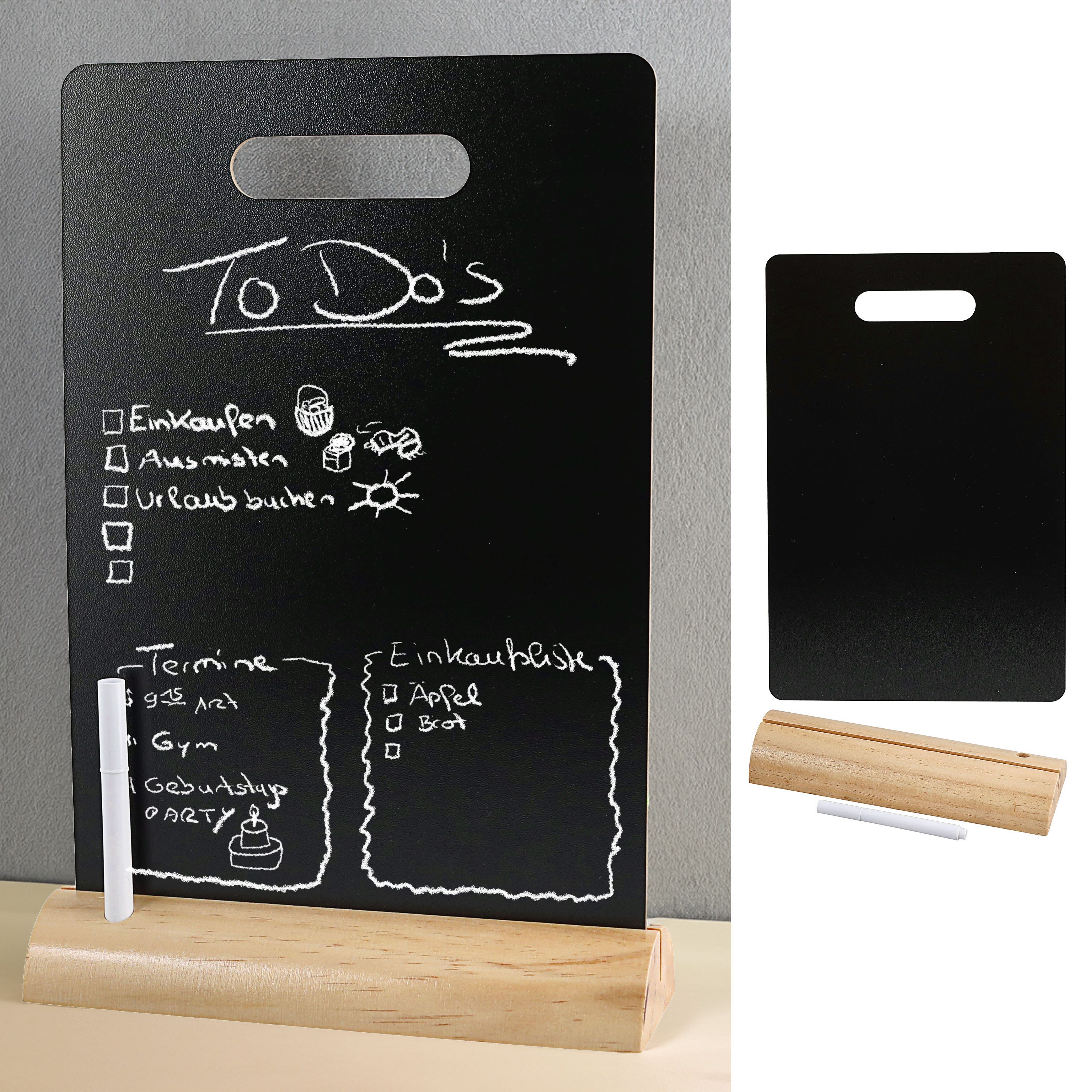 CEPEWA Standtafel Kreidetafel Aufsteller 20x30x6cm Kiefer MDF Kreidestift Memotafel