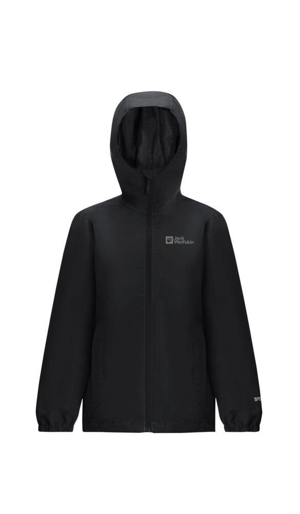 Regenjacke Flaze Texapore (winddicht, wasserdicht und leicht) schwarz Kinder