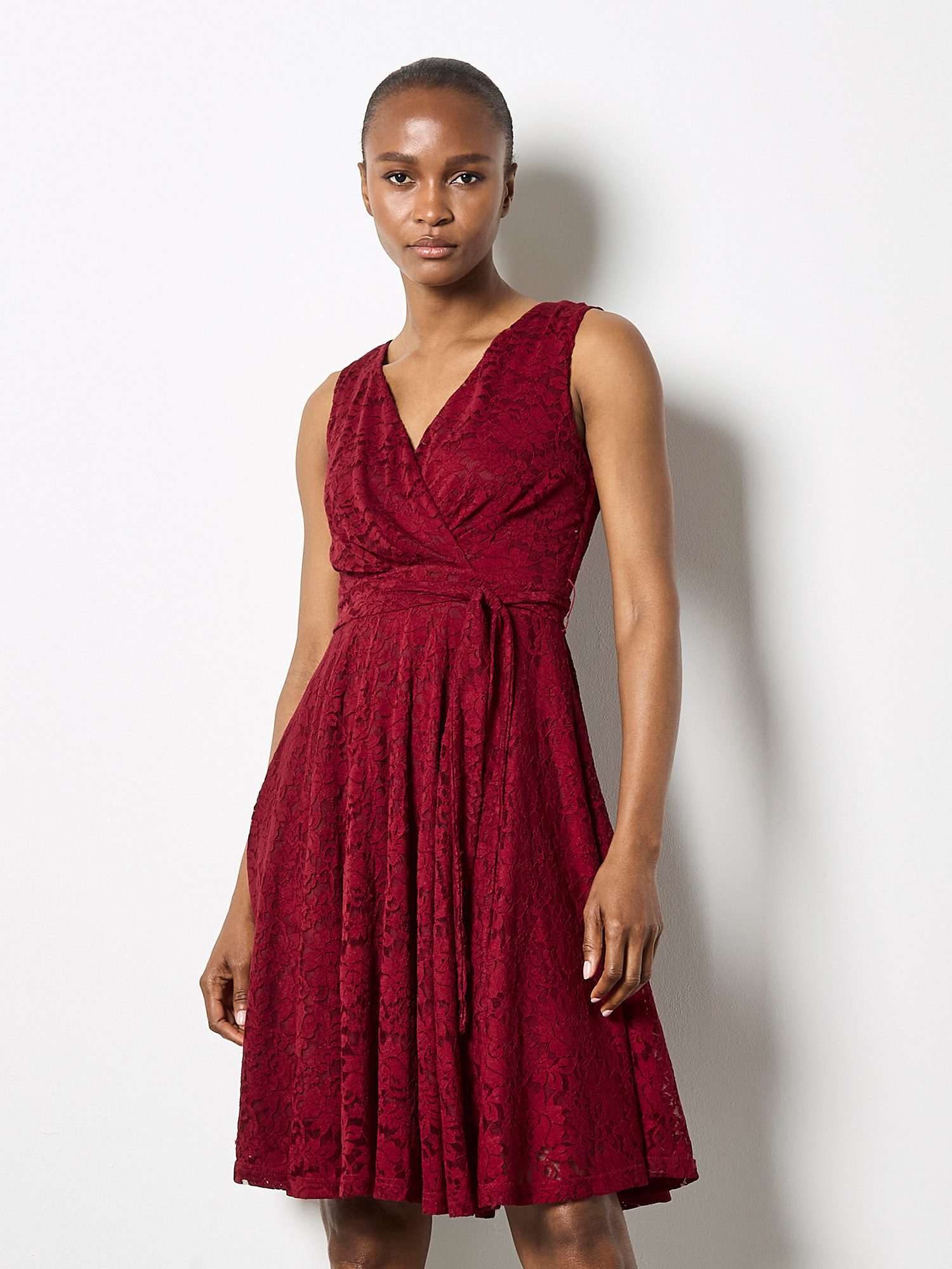 Apricot Midikleid, (Stoffgürtel) günstig online kaufen