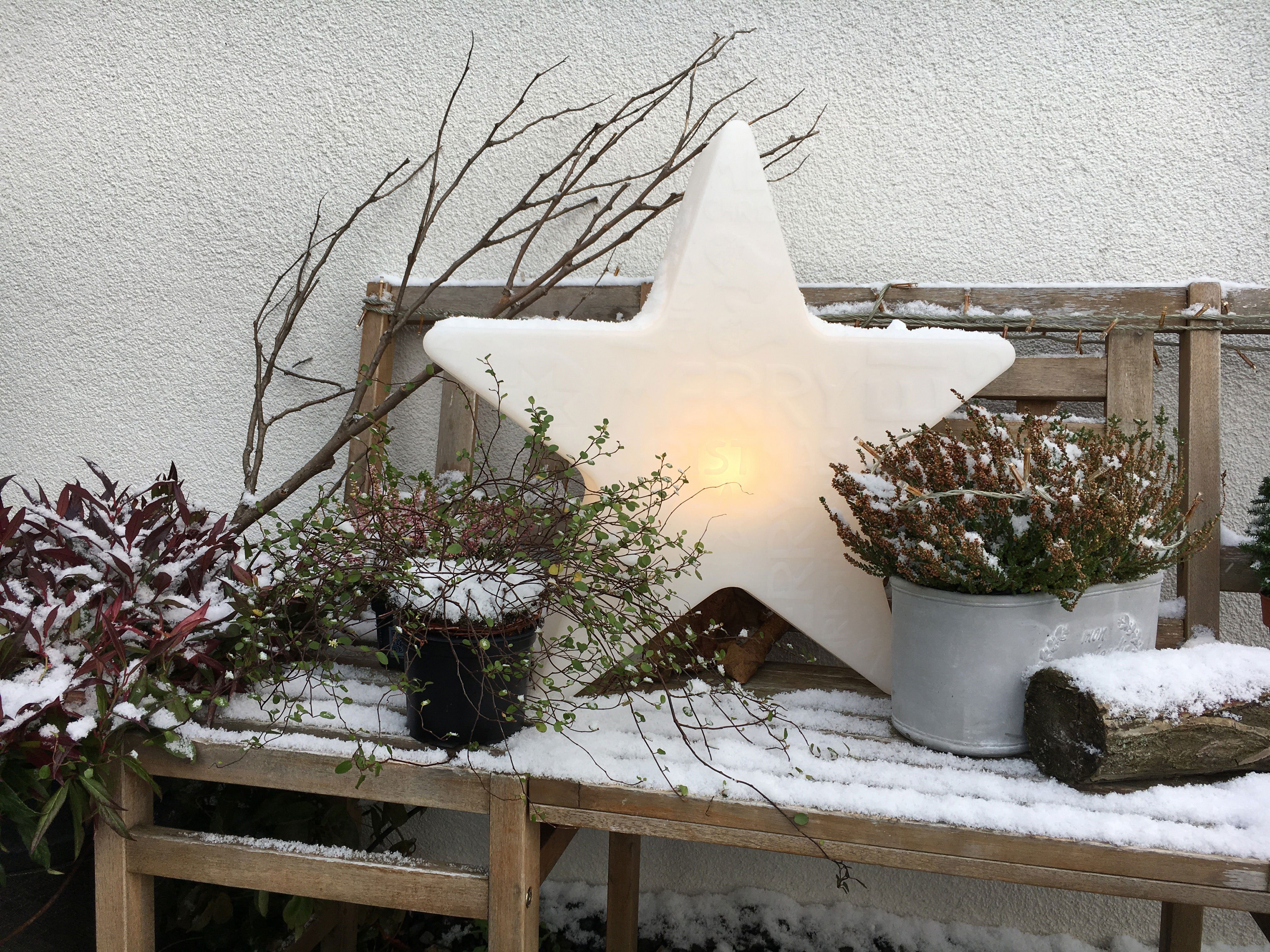 cm LED weiß Outdoor "Merry für Warmweiß, 8 wechselbar, LED 60 und Stern In- Christmas", seasons Star Shining WW, LED design White