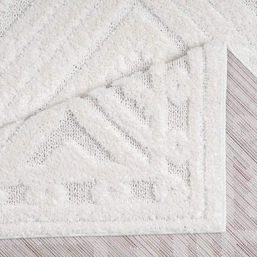 Hochflor-Teppich FOCUS777, Carpet City, rechteckig, Höhe: 20 mm, Boho-Teppich, Hochtief-Muster/ 3D-Effekt, für Wohnzimmer, Schlafzimmer