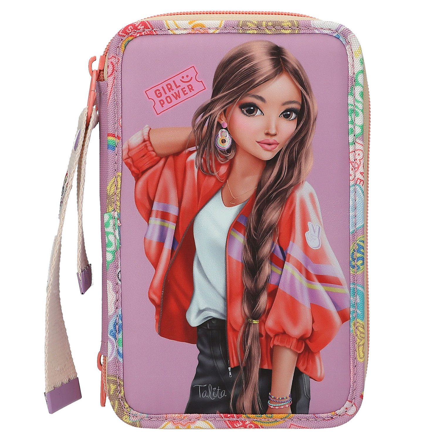 Depesche Federtasche Depesche 3-Fach Federtasche mit Anhänger TOPModel GIRL POWER