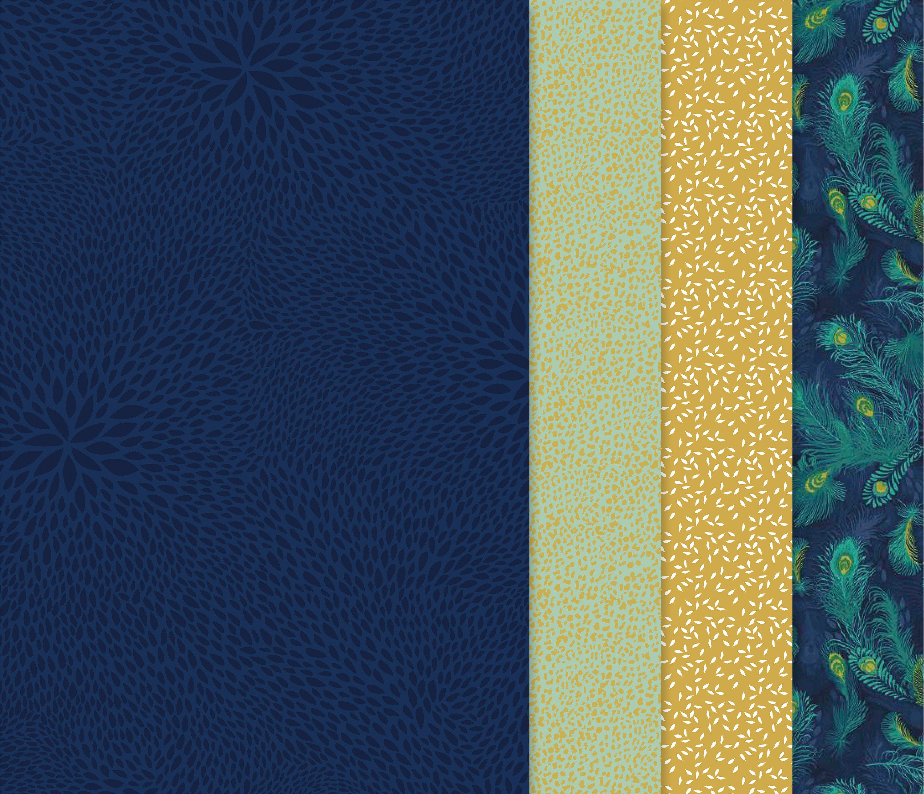 décopatch Motivpapier Goldener Pfau, 4er Set, 30 x 40 cm