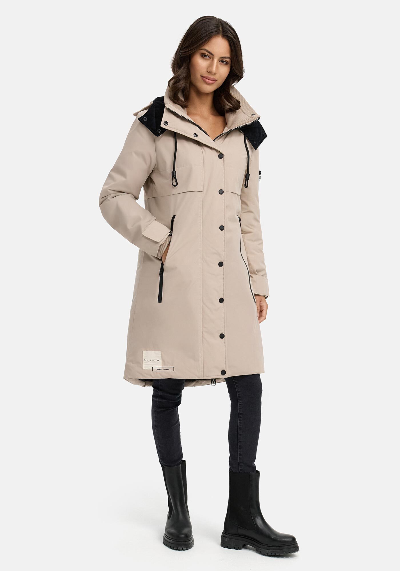 Marikoo Winterjacke Anoukaa langer Parka mit abnehmbarer Kapuze