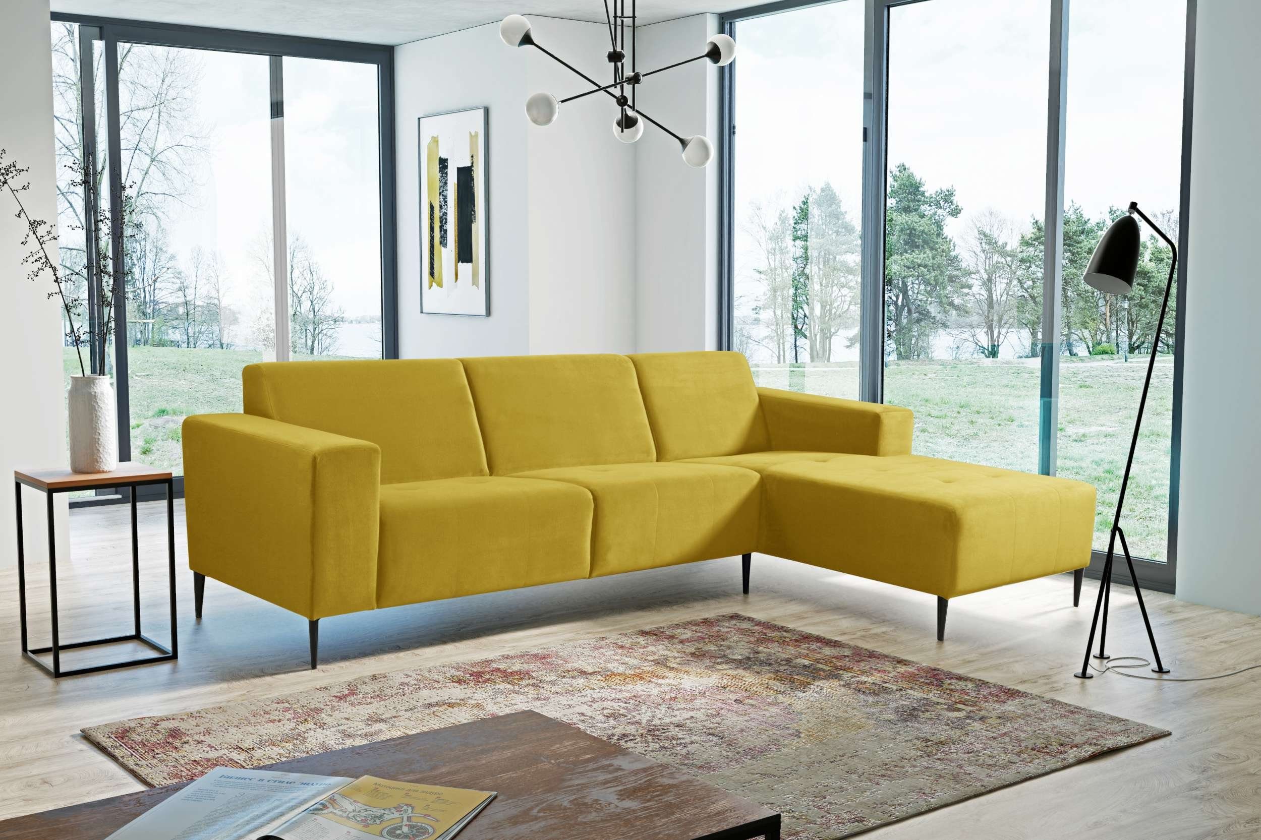 Stylefy Ecksofa Mira, L-Form, Eckcouch, mane links oder rechts bestellbar, mit Relaxfunktion, frei im Raum stellbar, Modern Design, Sitzkomfort, made in Europa Gelb