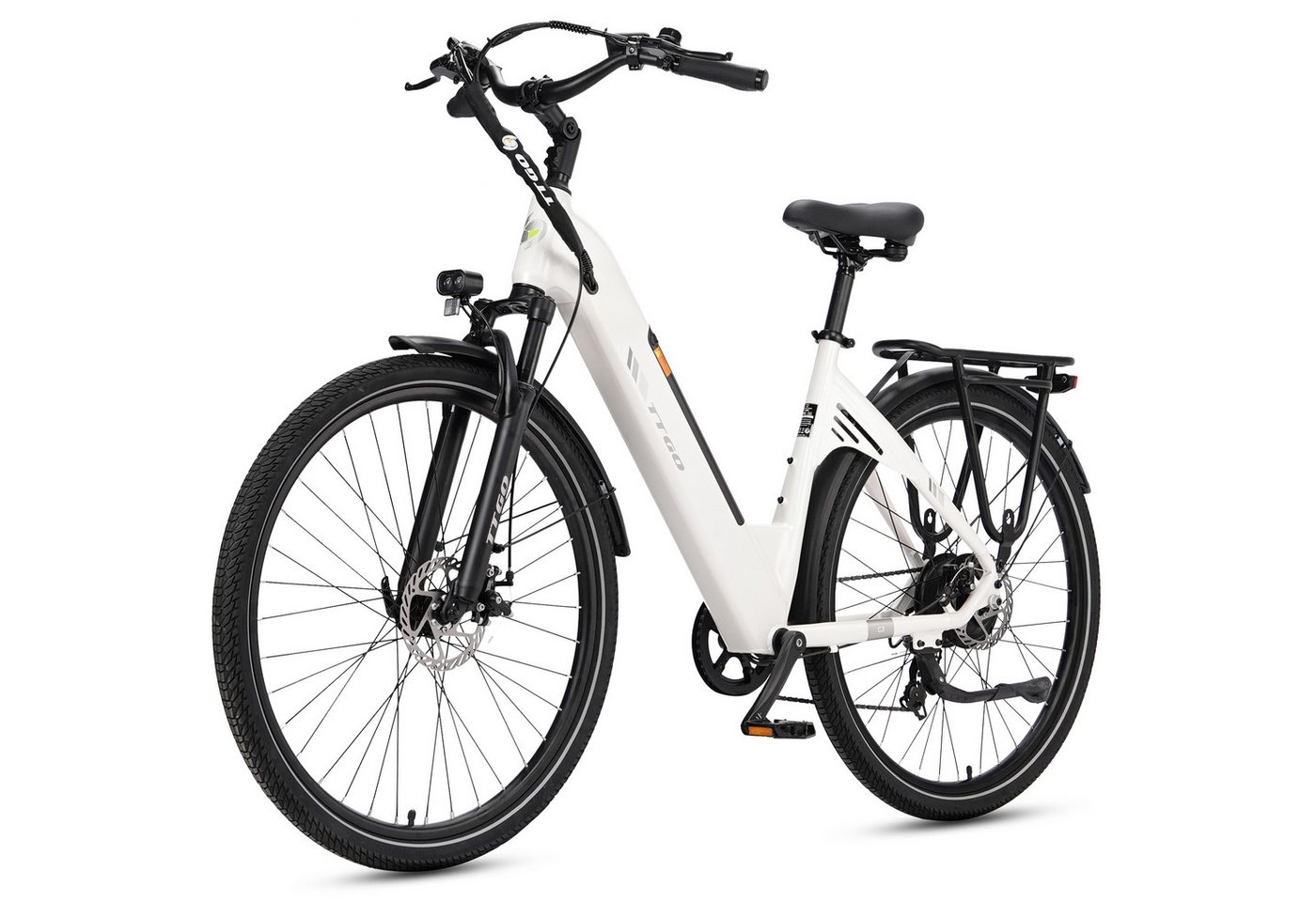 TTGO E-Bike Cityrad 28 x 2,0 Zoll, 150km Reichweite, C3 2.0, Elektrofahrrad, Pedelec, 7 Gang SHIMANO, Kettenschaltung, Heckmotor, 650 Wh, 5 Stufen, Leicht nur 25kg, Tiefeinsteiger-Rahmen, bis zu 125kg