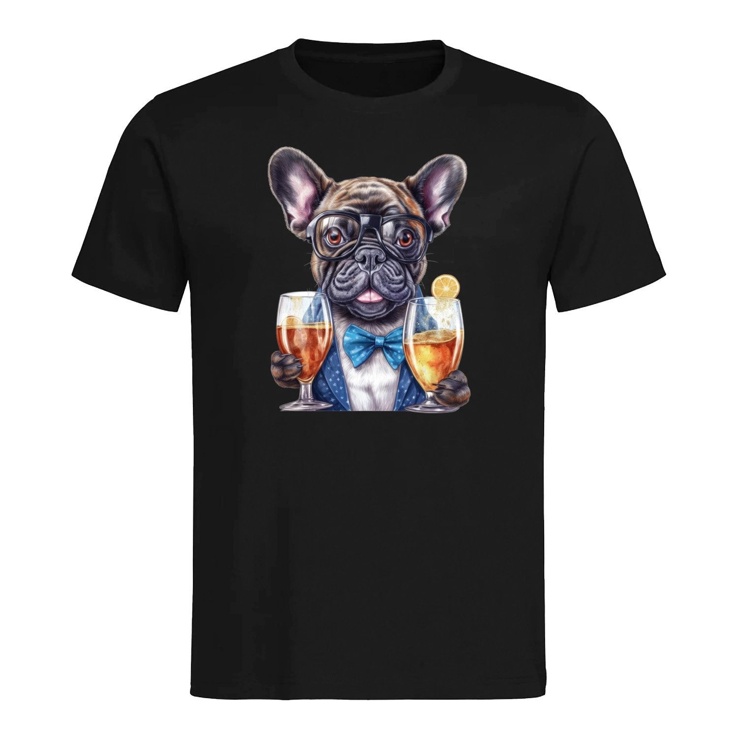 Bullyfriend T-Shirt Bullyfriend T-Shirt mit Französische Bulldogge Frontprint Aus Baumwolle