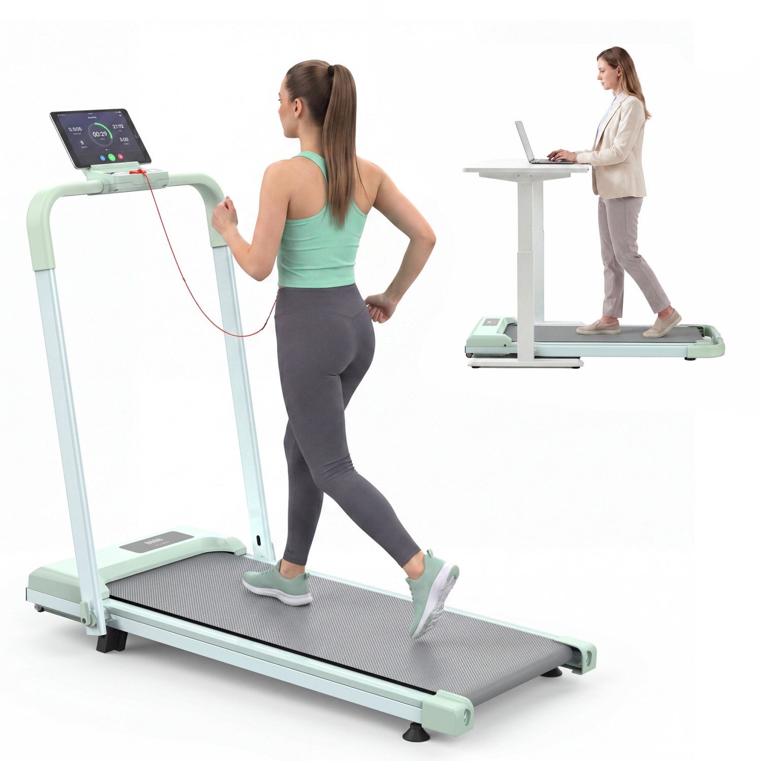 ANYSUN Laufband Klappbares Laufband für Zuhause, 2-in-1-Laufbänder zum Gehen, (2,5-PS-Tischlaufband Laufband für Zuhause Mit Tablet-Halterung), Laufbändern, Laufen und Joggen, mit einer Gewichtskapazität von120KG