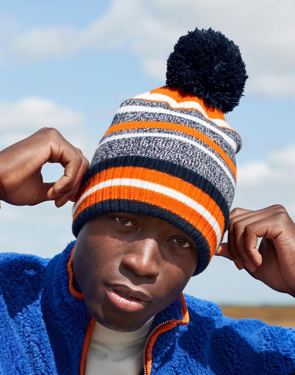 Beechfield® Bommelmütze Multi-Sport Fan Beanie Mehrstreifiges Design