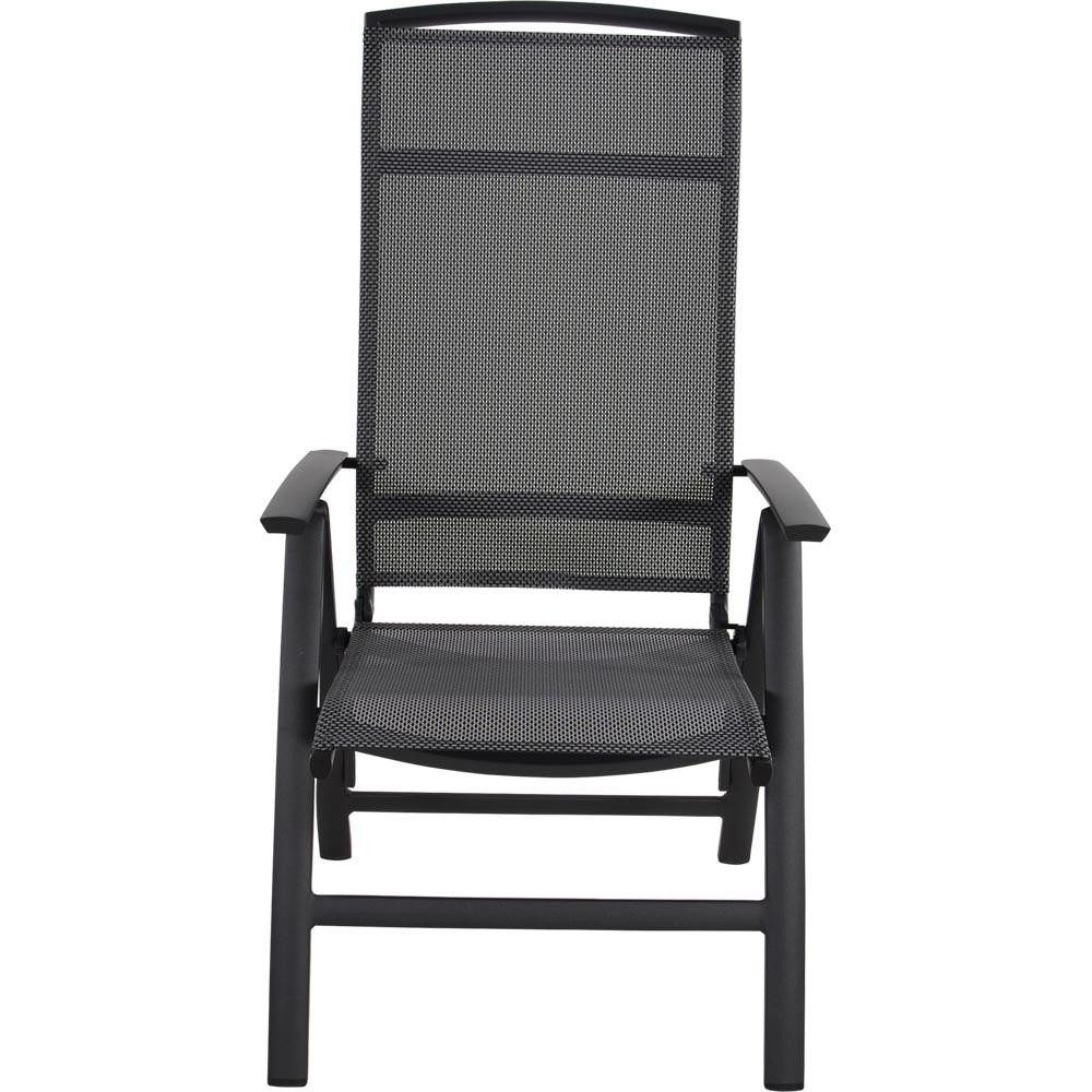 Natur24 Gartenstuhl Lotis Hochlehner Aluminium Schwarz 61,5 x 65 x 114 cm
