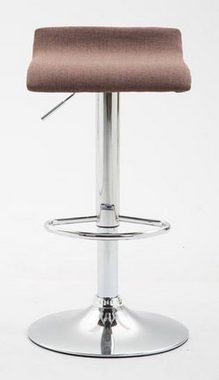 TPFLiving Barhocker Dynasty2 (Set, 2 St., mit Fußstütze - Barstuhl höhenverstellbar - Hocker für Theke & Küche), 360° drehbar - chromfarbener Stahl - Sitzfläche: Stoff Braun
